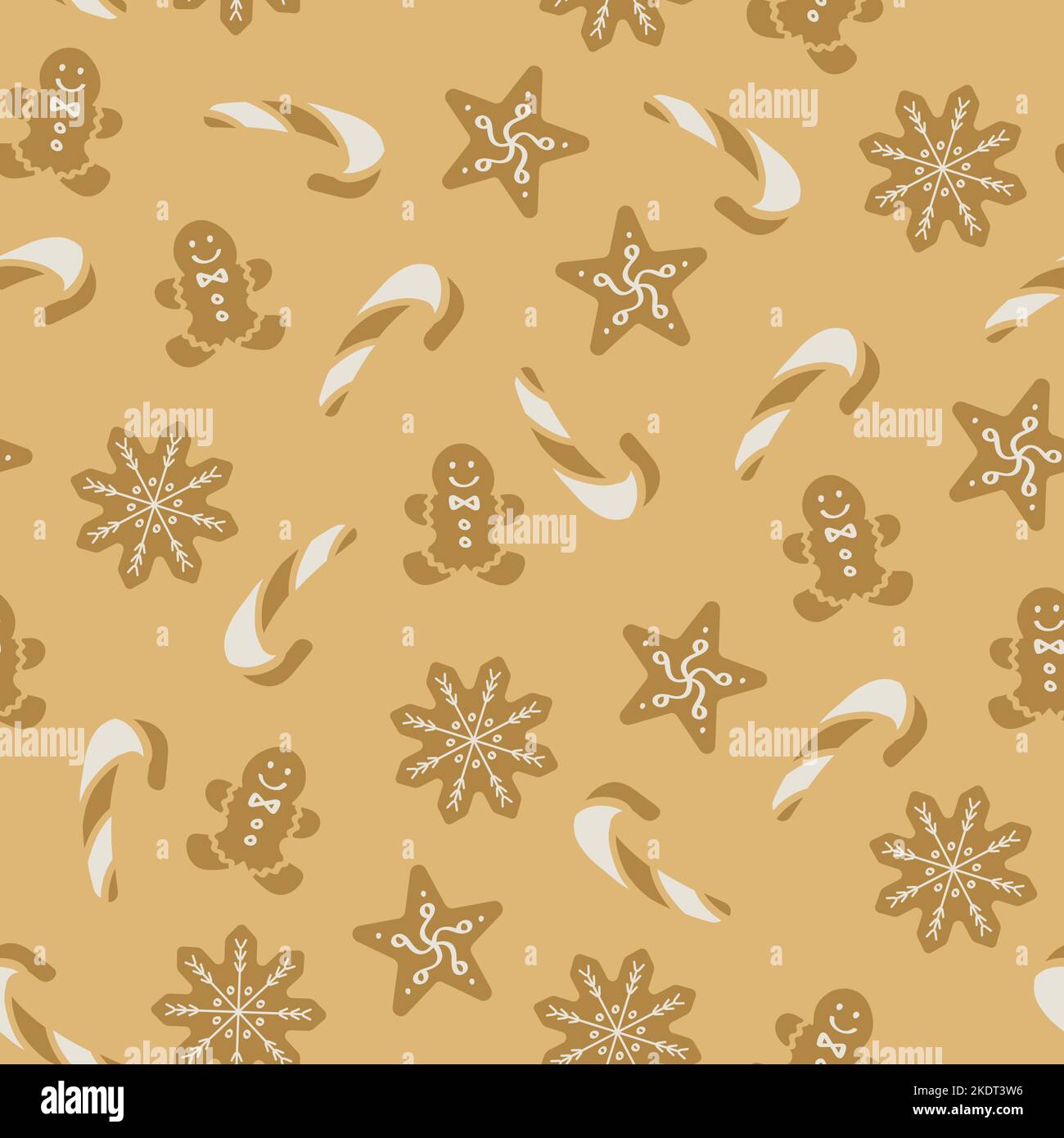 Vector Christmas Cookies seamless repeat pattern background design ...