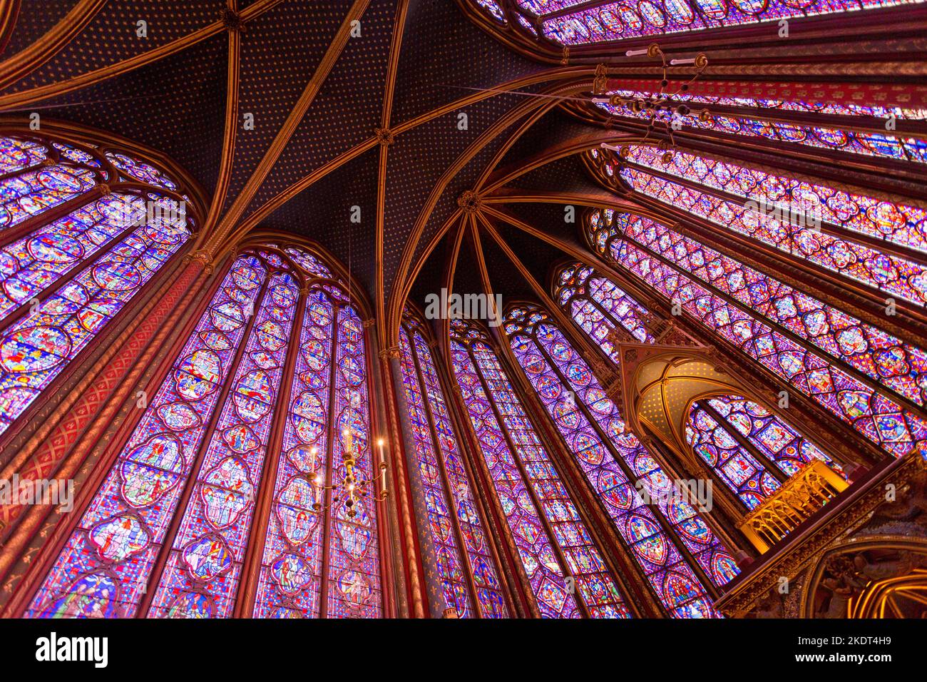 Interior of the Cathedral SainteChapelle in Paris, France Stock Photo