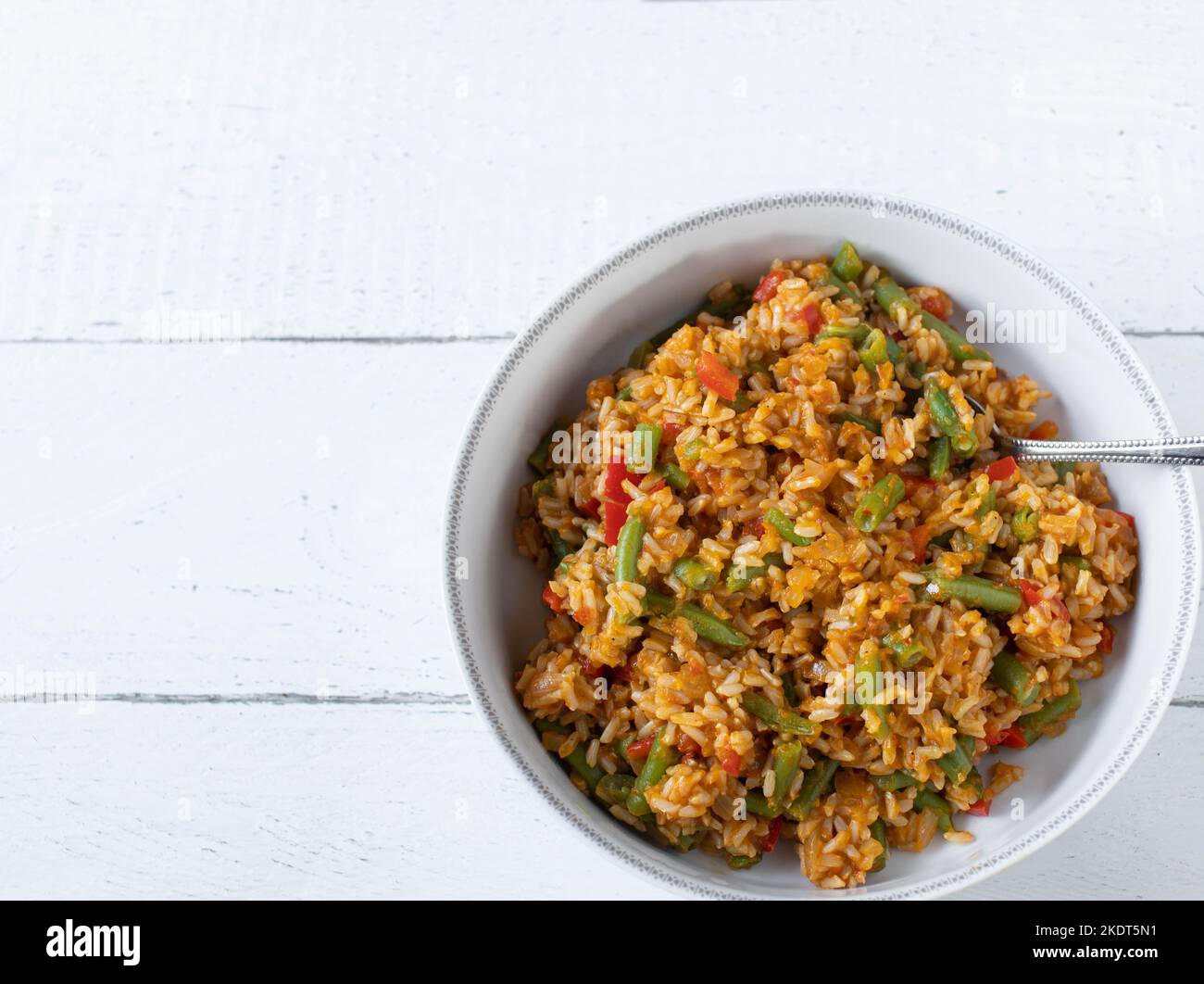Healthy rice side dish on white background Stock Photo - Alamy