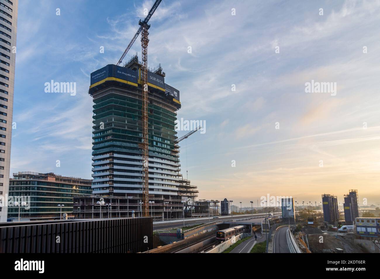 Wien, Vienna construction site of project Danube Flats, subway line U1