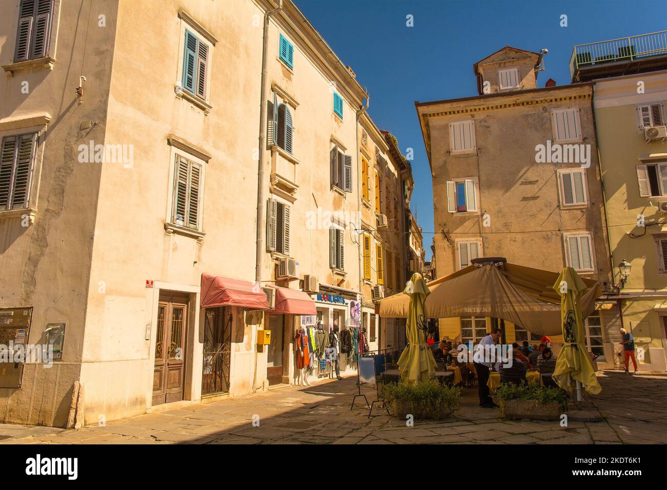 Piran, Slovenia September 18th 2022. Historic buildings in Prvomajski