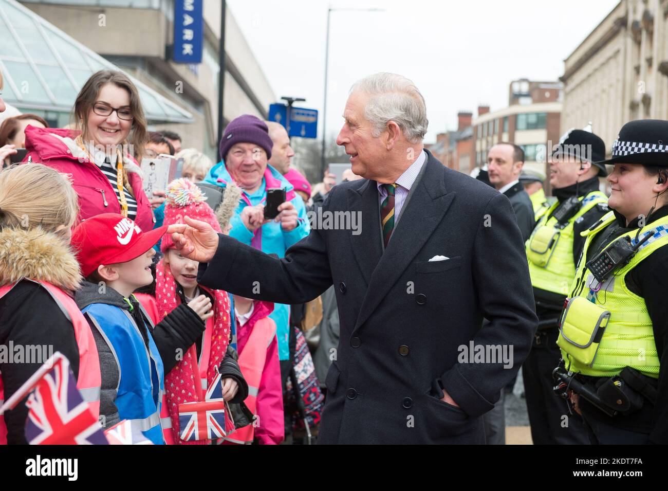 King Charles visiting Hull, UK, in February 2017 when he was Prince of Wales.Picture: Sean Spencer/Hull News & Pictures Ltd 01482 210267/07976 433960 Stock Photo