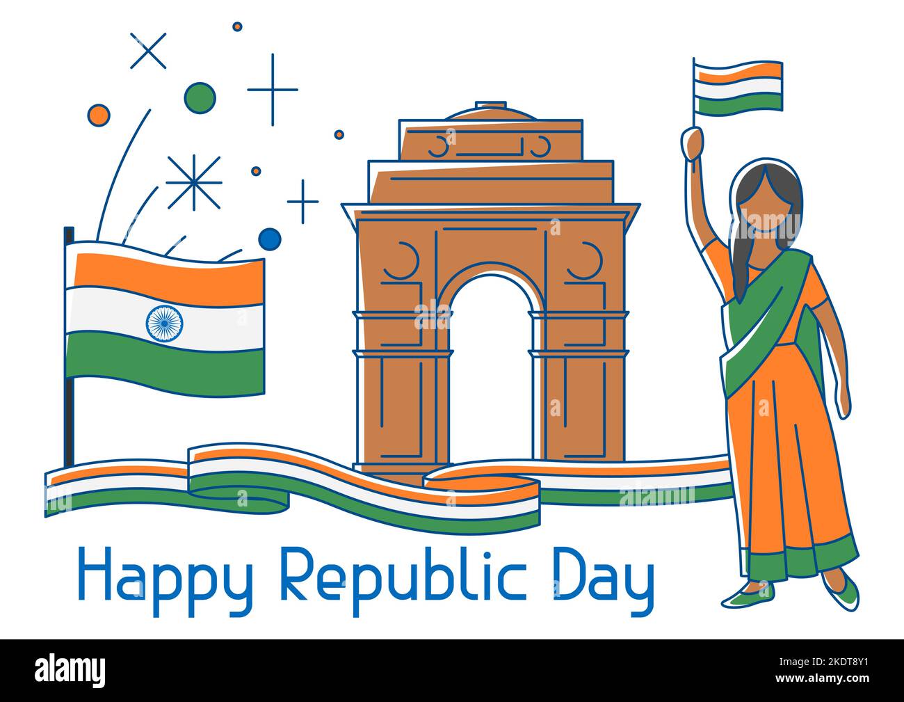 Illustration of Happy Republic Day of India. Indian national