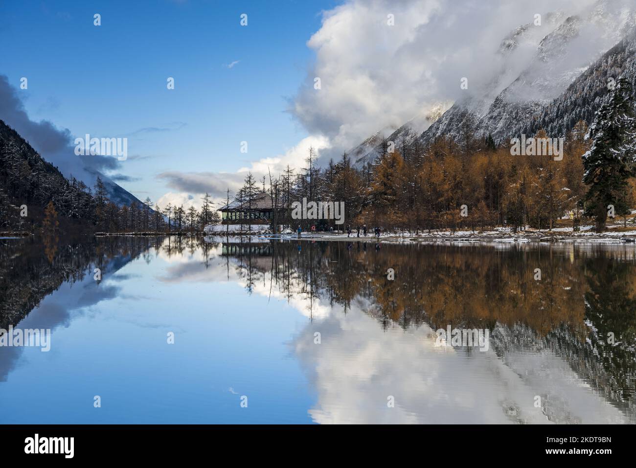 Western Sichuan Finish Shed Gully Scenery In Sichuan Province Stock 