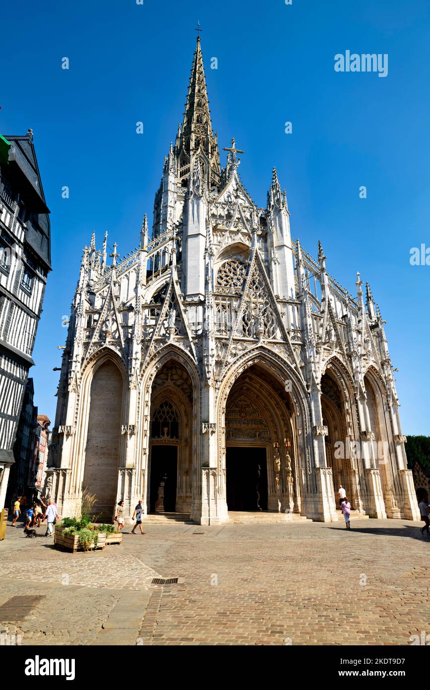 Rouen Normandy France. Saint Maclou church Stock Photo