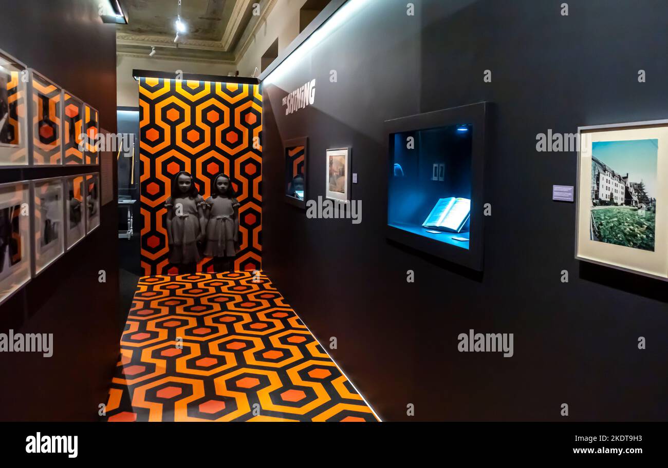 The Shning exponats - Stanley Kubrick: The Exhibition. Istanbul Cinema Museum, Turkey, 2022 Stock Photo