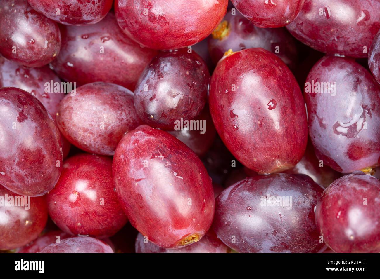 Stuttgart, Germany - January 12, 2022: Red Grapes Grape Grape Fruit Fruit Background From Above In Stuttgart, Germany. Stock Photo