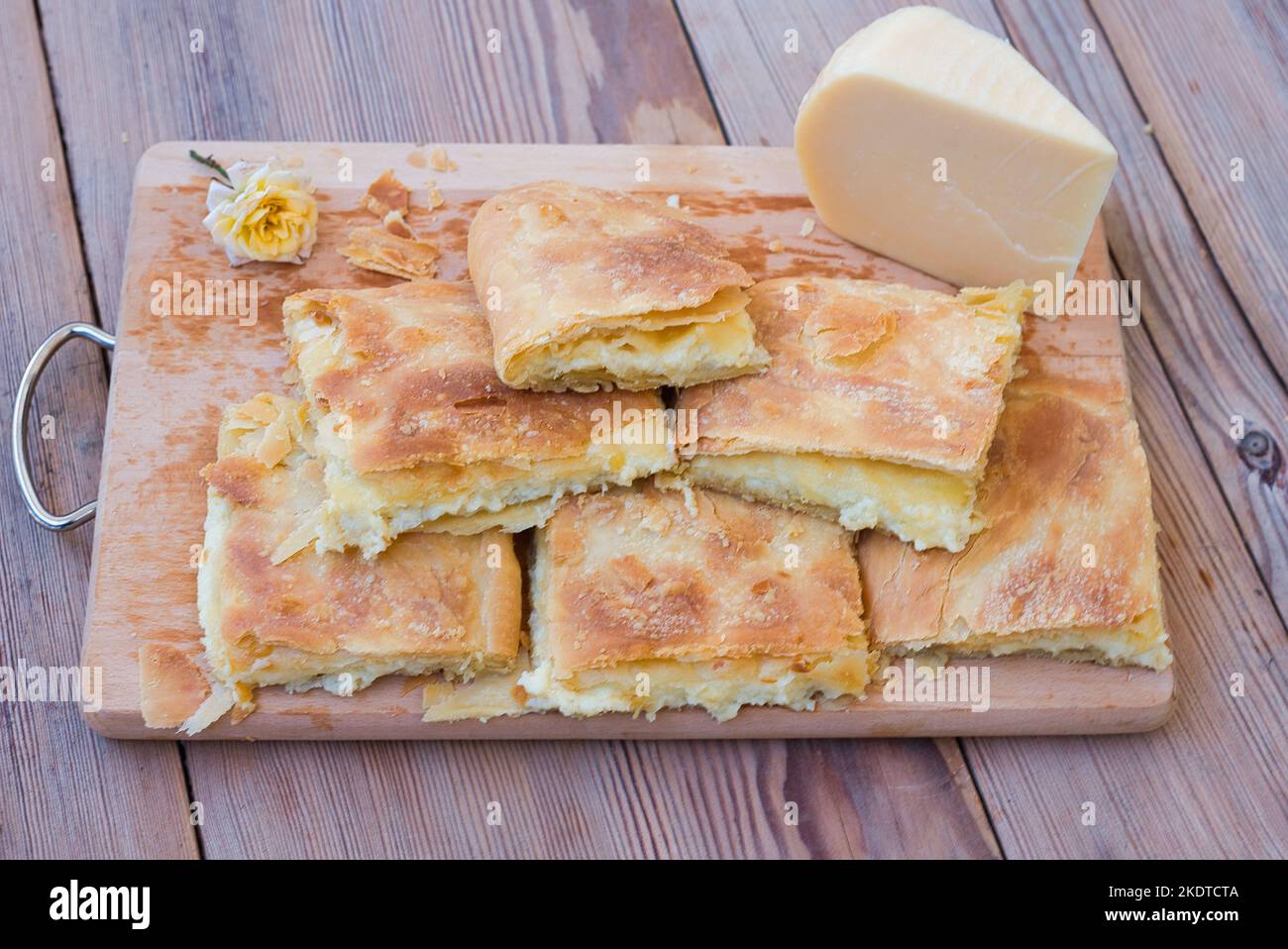 traditional homemade cheese pie, crispy and delicious pie Stock Photo