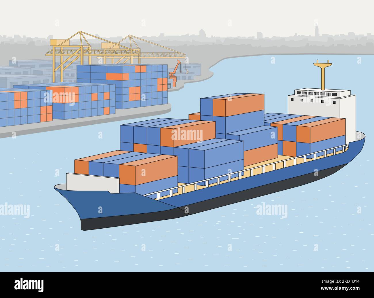 Shipping container cranes Stock Vector Images - Alamy