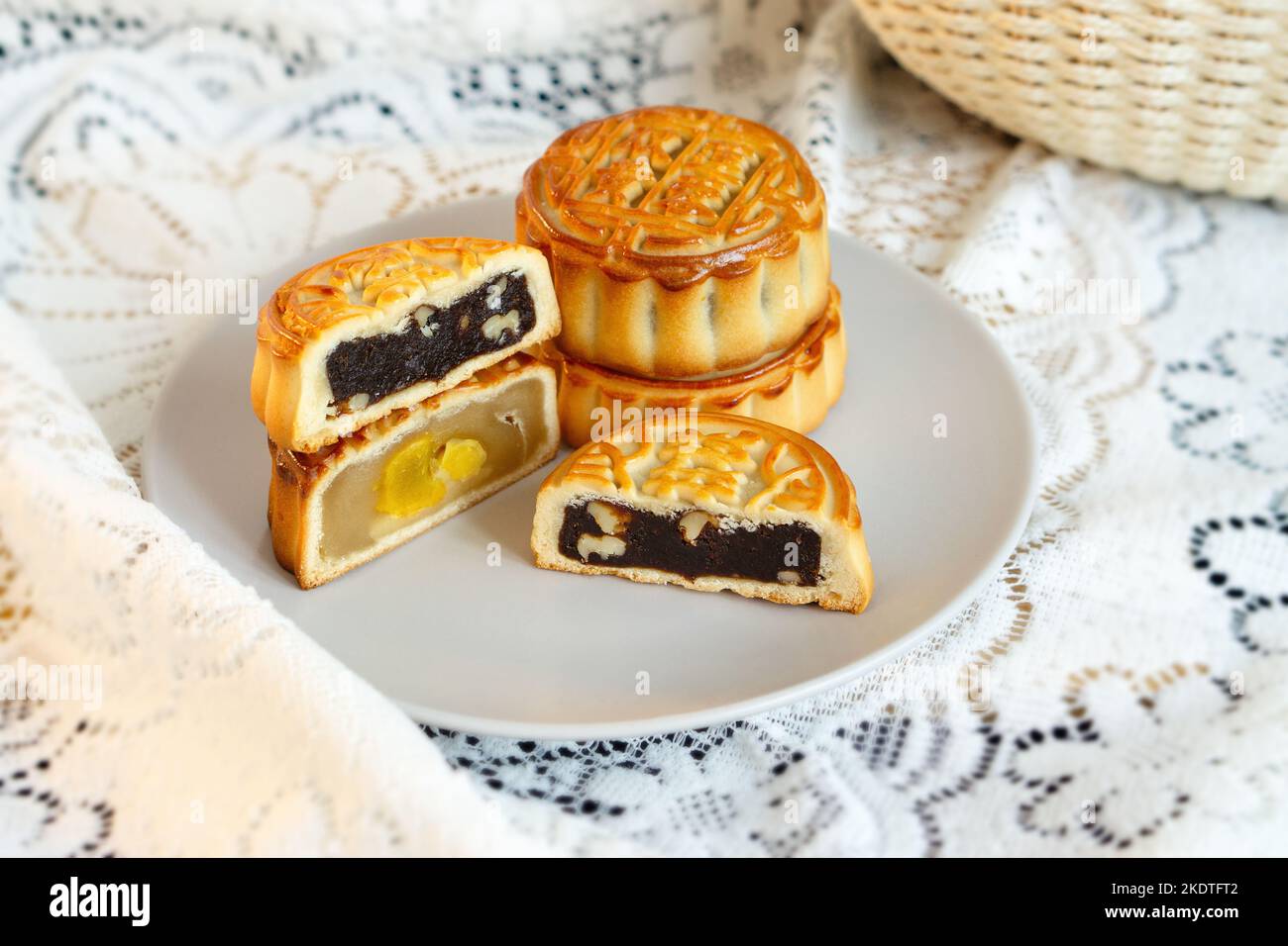 Mid Autumn Festival moon cake Stock Photo - Alamy