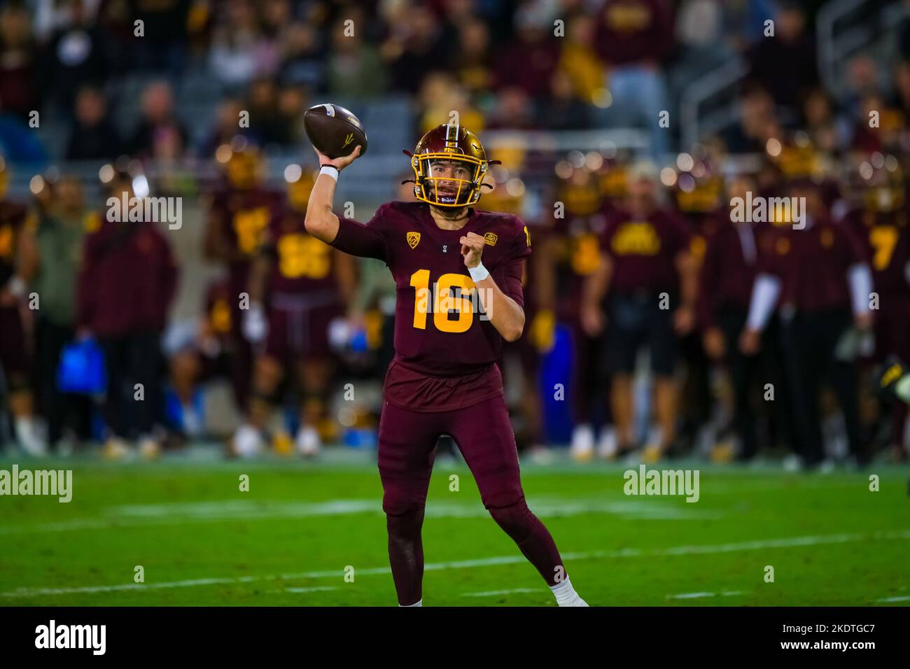 Arizona State returned home for the first time in a month to take on the #10 ranked UCLA Bruins with a 7-1 record heaing into Saturday night's game. A Stock Photo