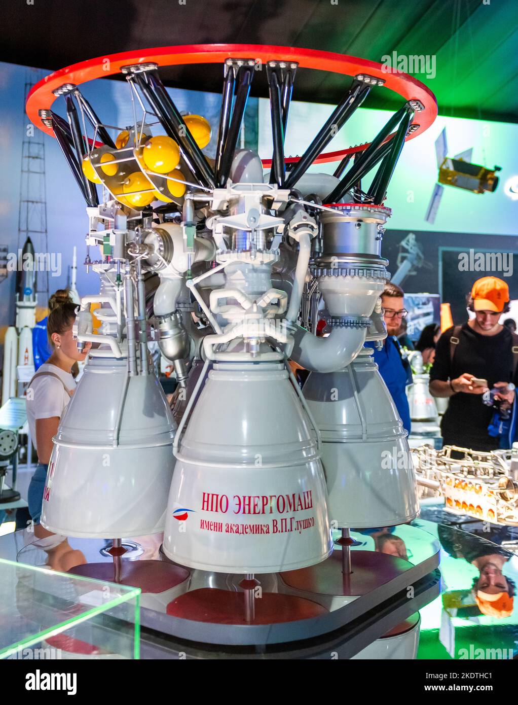 August 30, 2019, Moscow region, Russia. A mock-up of the Russian RD-171MV closed-cycle liquid rocket engine Stock Photo