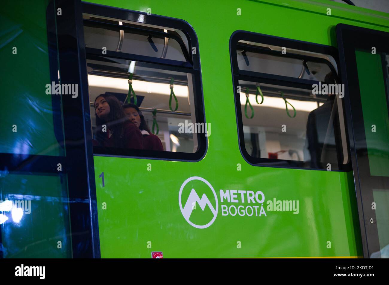 People take a look of the prototype of Bogota's metro car during the unveil event of Bogota's Metro car as Bogota's metro system starts works o be available to the public in 2026. Photo by: Chepa Beltran/Long Visual Press Stock Photo