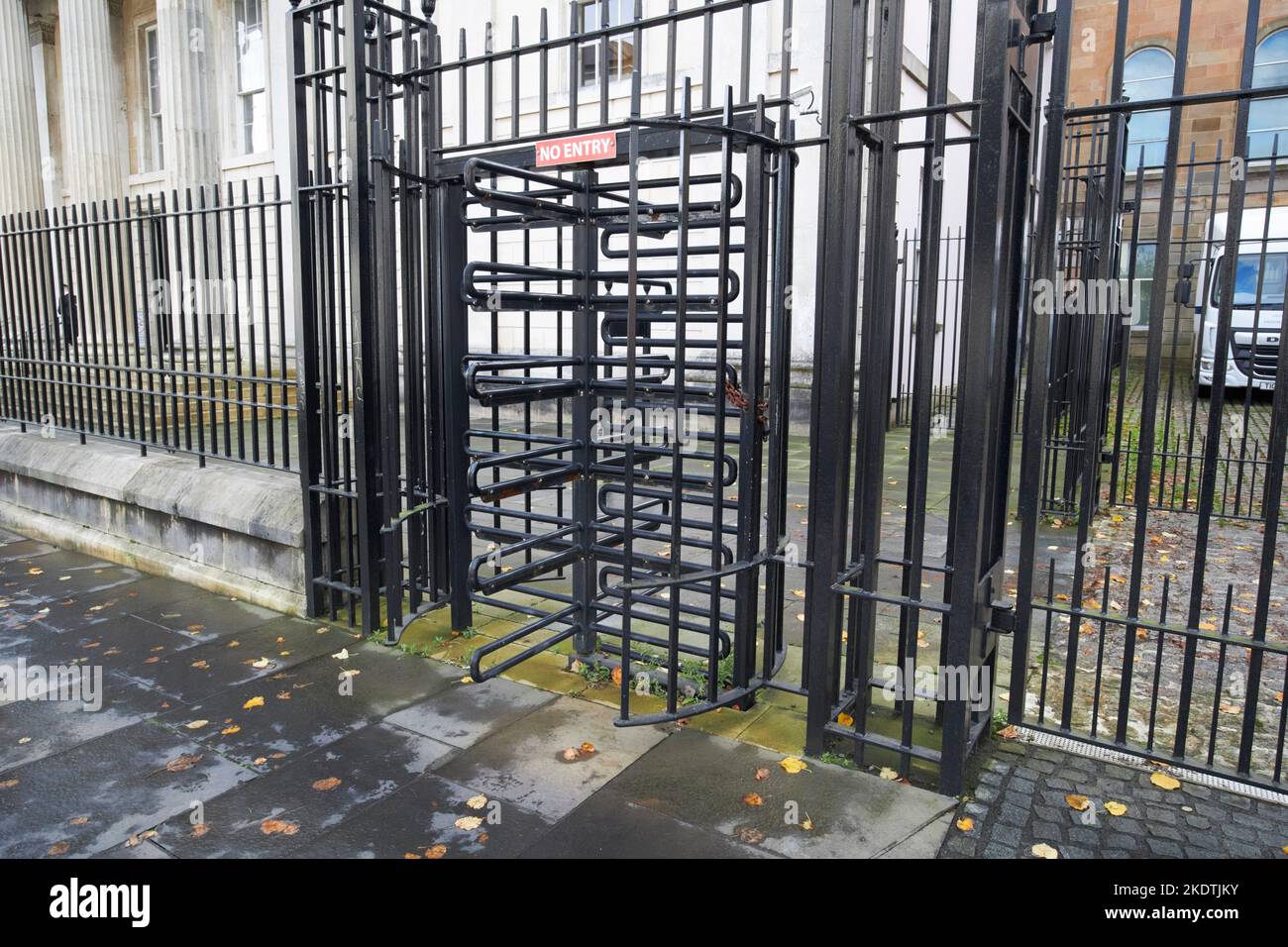 security pedestrian turnstile outside derry courthouse derry londonderry northern ireland uk Stock Photo
