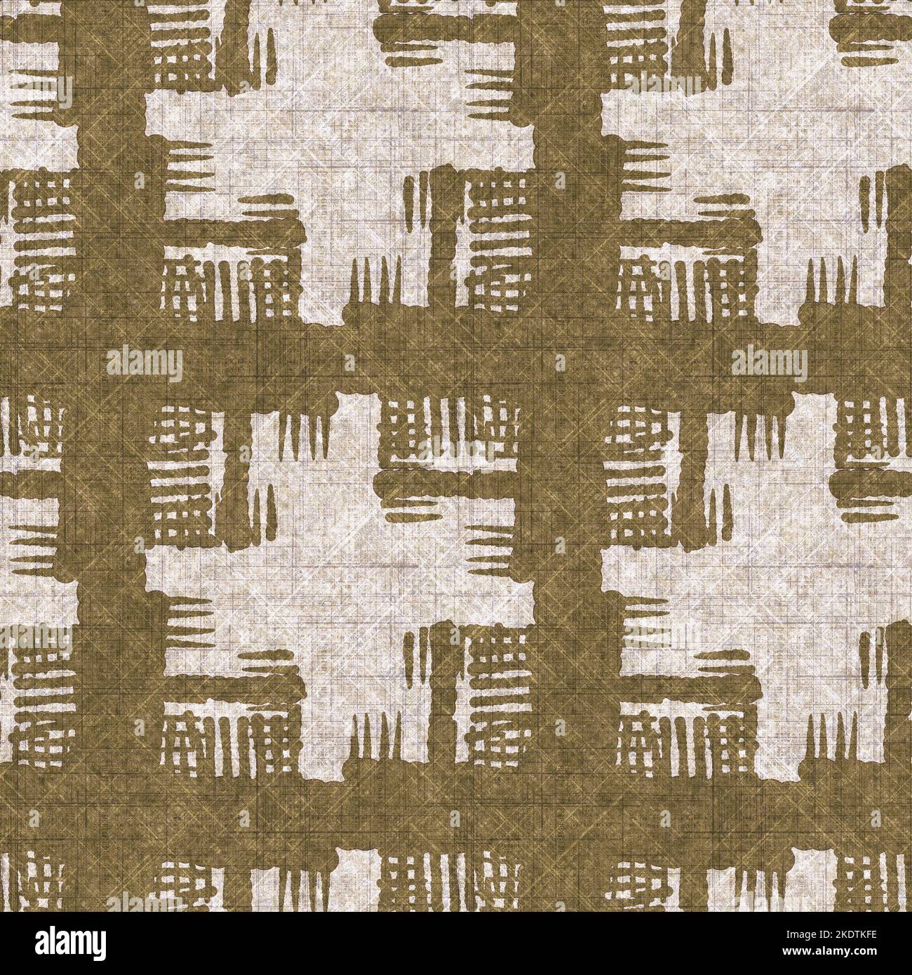 Worn Texture Pattern Sepia brown geometric canvas effect seamless texture. Material geo ...