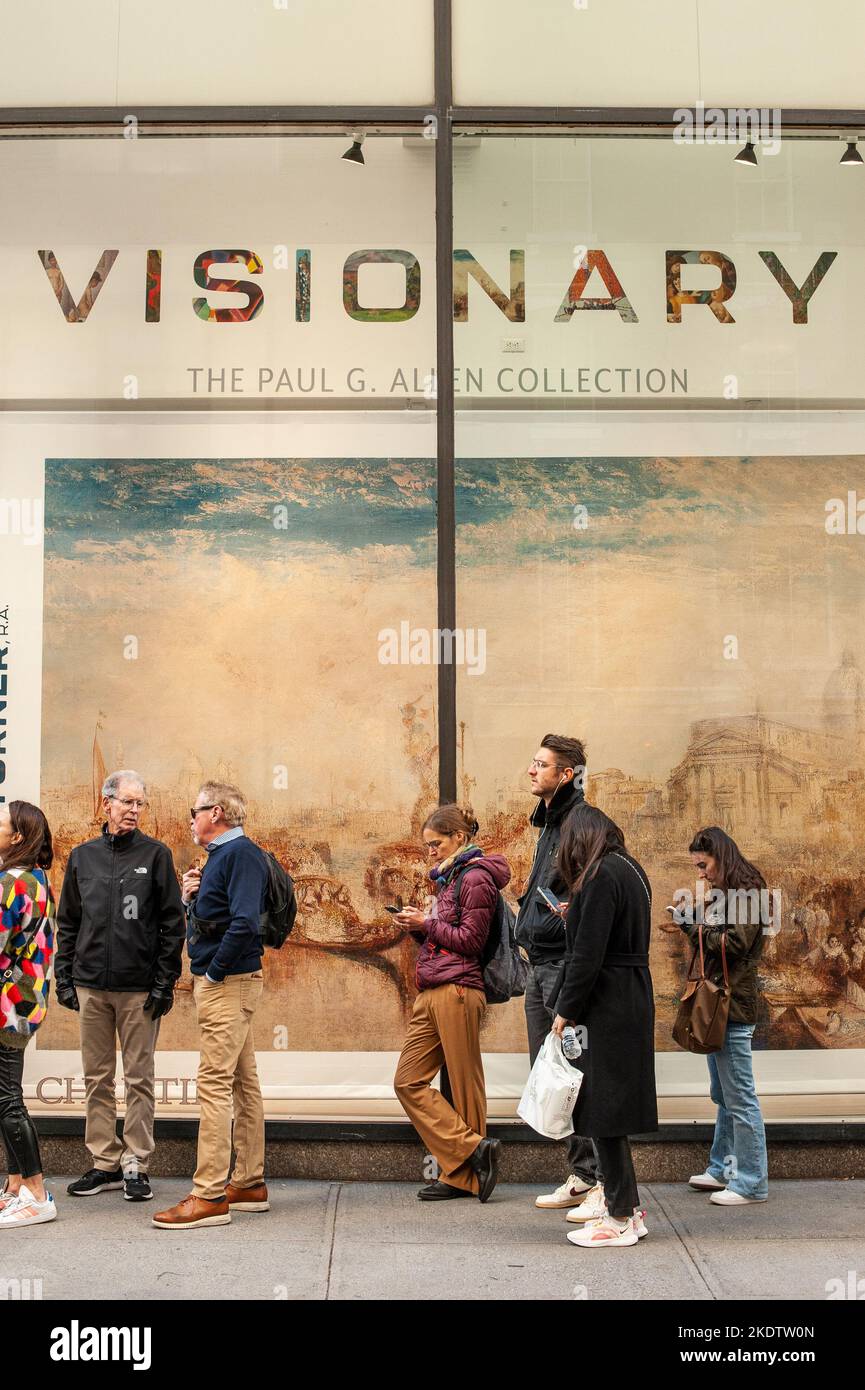 New York, USA. 08th Nov, 2022. People lineup to visit Visionary The