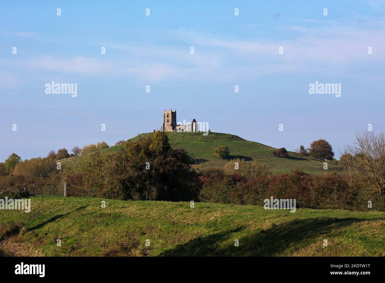 Ruins of St Michael's Church, Burrow Mump, Burrowbridge, Somerset