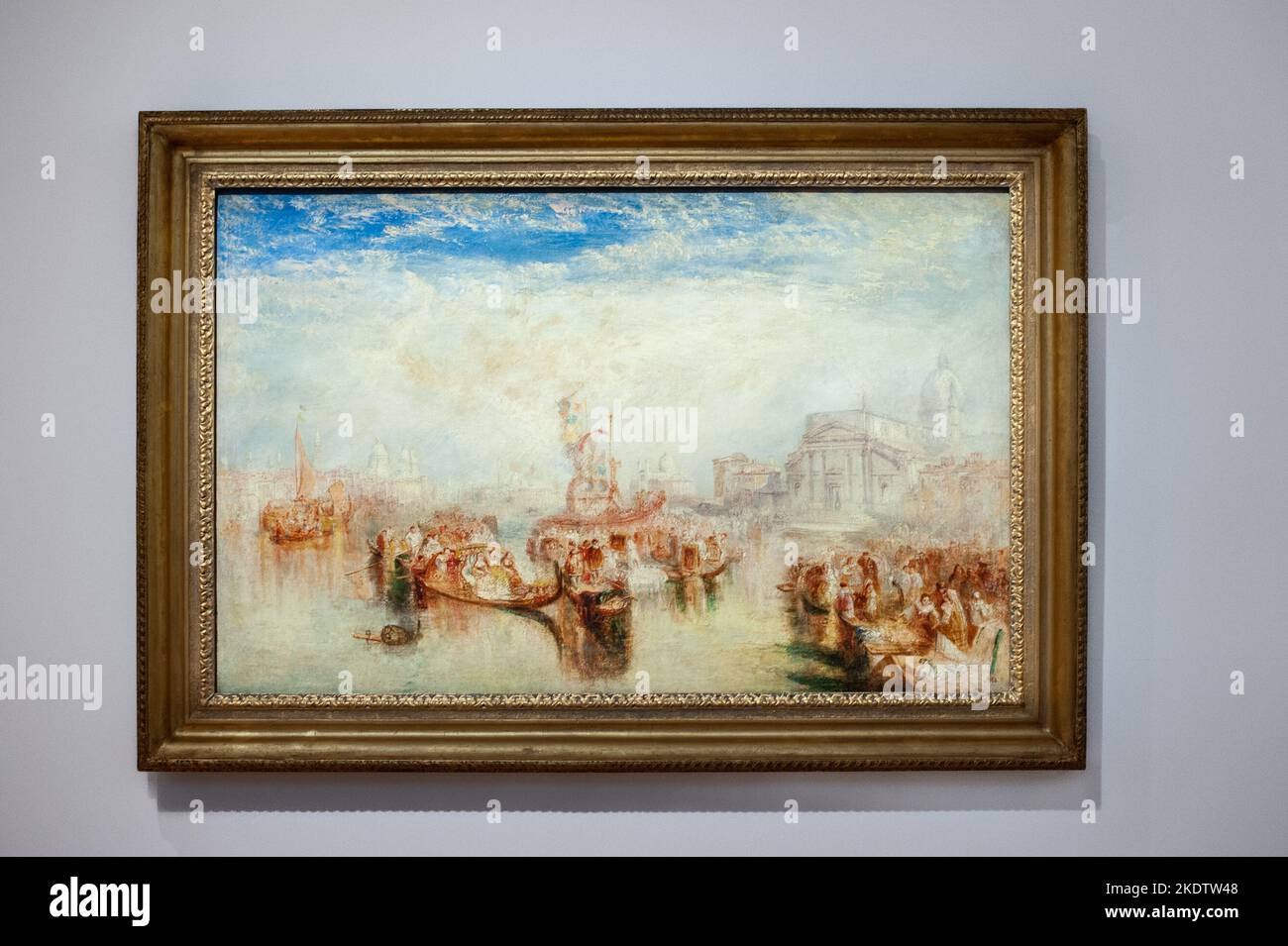 Joseph Mallord William Turner, R.A. (1775-1851) Depositing of John Bellini's Three Pictures in La Chiesa Redentore, Venice oil on canvas 29 x 45½ in. (73.7 x 115.6 cm.) Painted in 1841 Estimate: $28,000,000-35,000,000 hanging on the wall at Visionary: The Paul G. Allen Collection presented at Christie's New York Galleries in Rockefeller Center in New York, NY on Nov. 8, 2022. The auction is set to take place Nov 9-10, 2022 and it has been valued in excess of $1 billion. The collection of philanthropist Paul G. Allen, co-founder of Microsoft, includes more than 150 masterpieces spanning 500 y Stock Photo