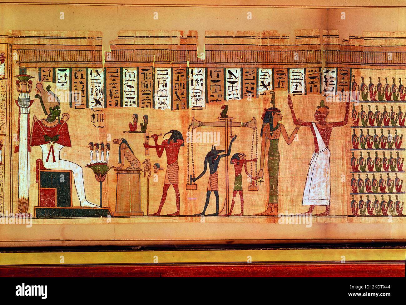The Judgement of Osiris, detail from a Book of the Dead, Late Period (papyrus) by Egyptian 30th Dynasty (380-343 BC) Stock Photo