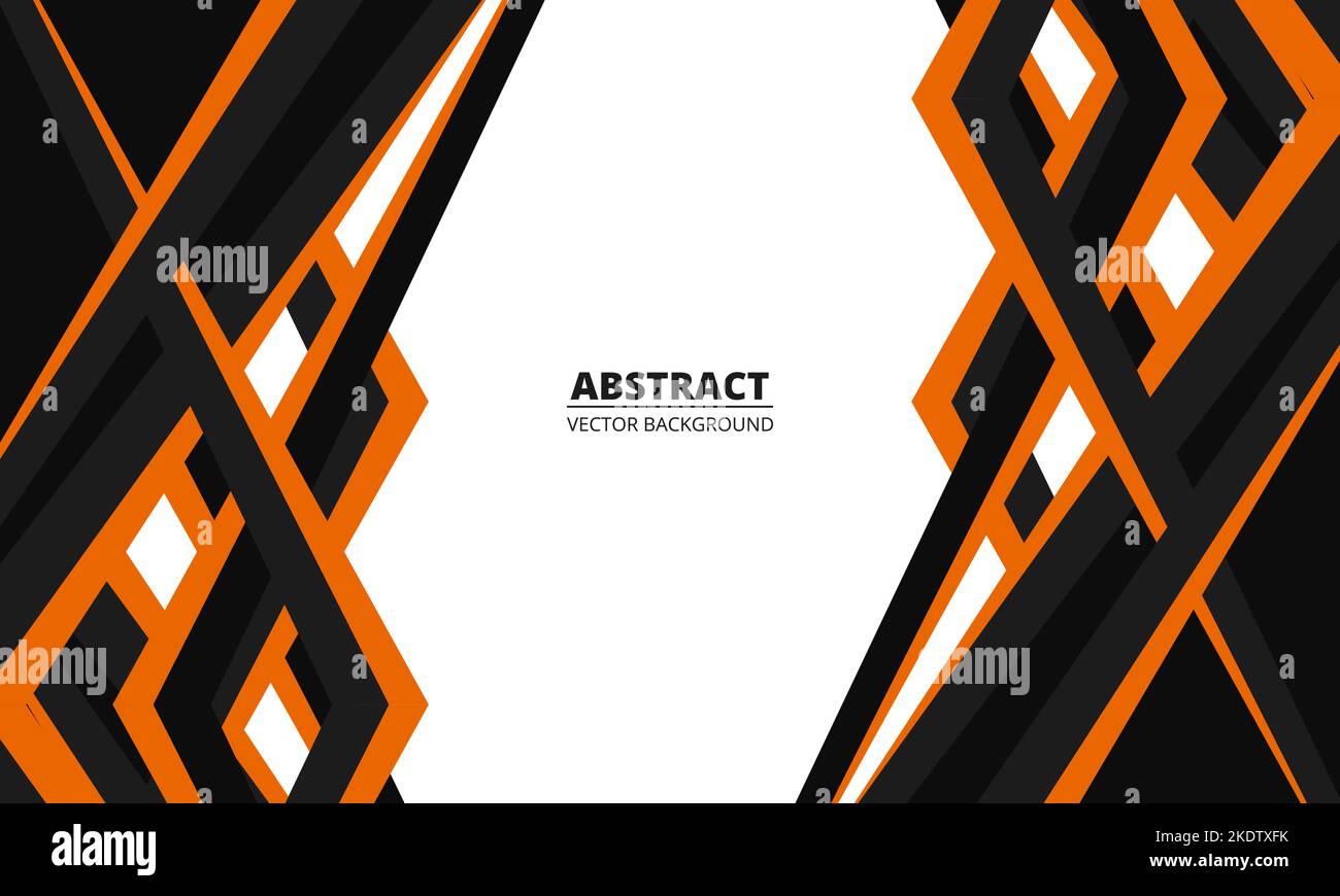 Vector abstract background with orange and black geometric shapes and ...