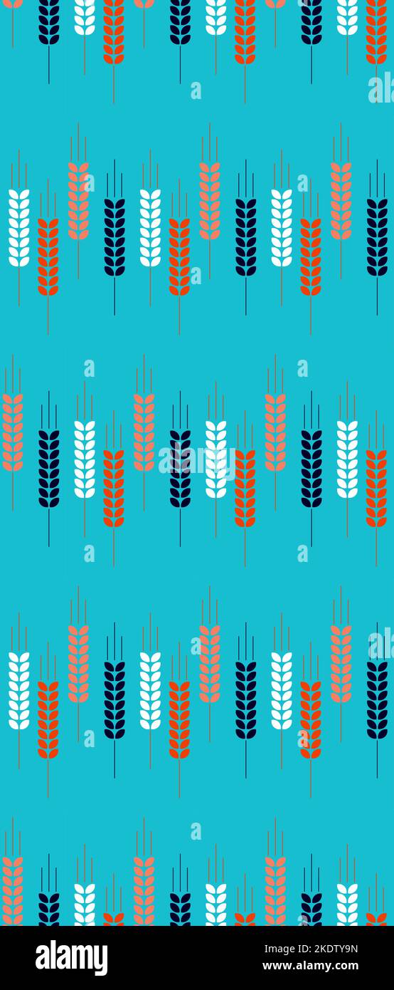 Seamless vector pattern of stylized ears of corn Stock Vector