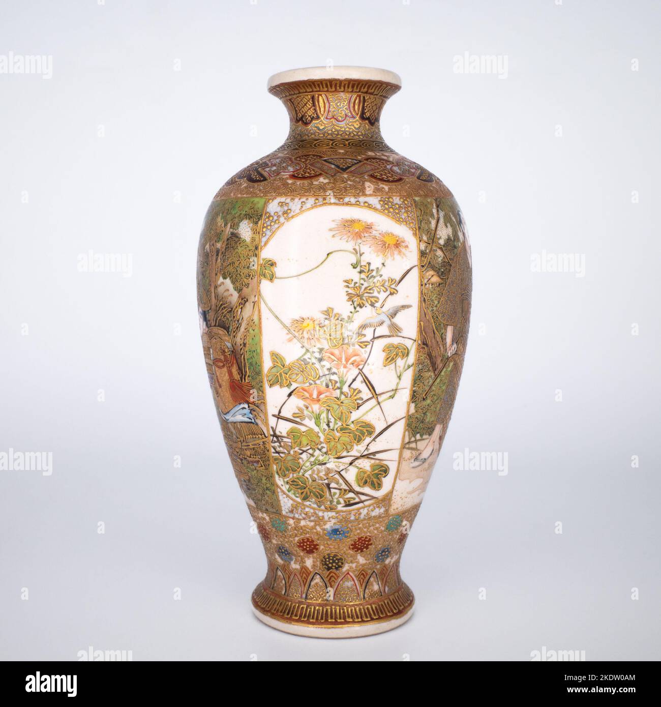 Fine Antique Japanese Satsuma Pottery Vase by Hododa 保土田 Meiji Period