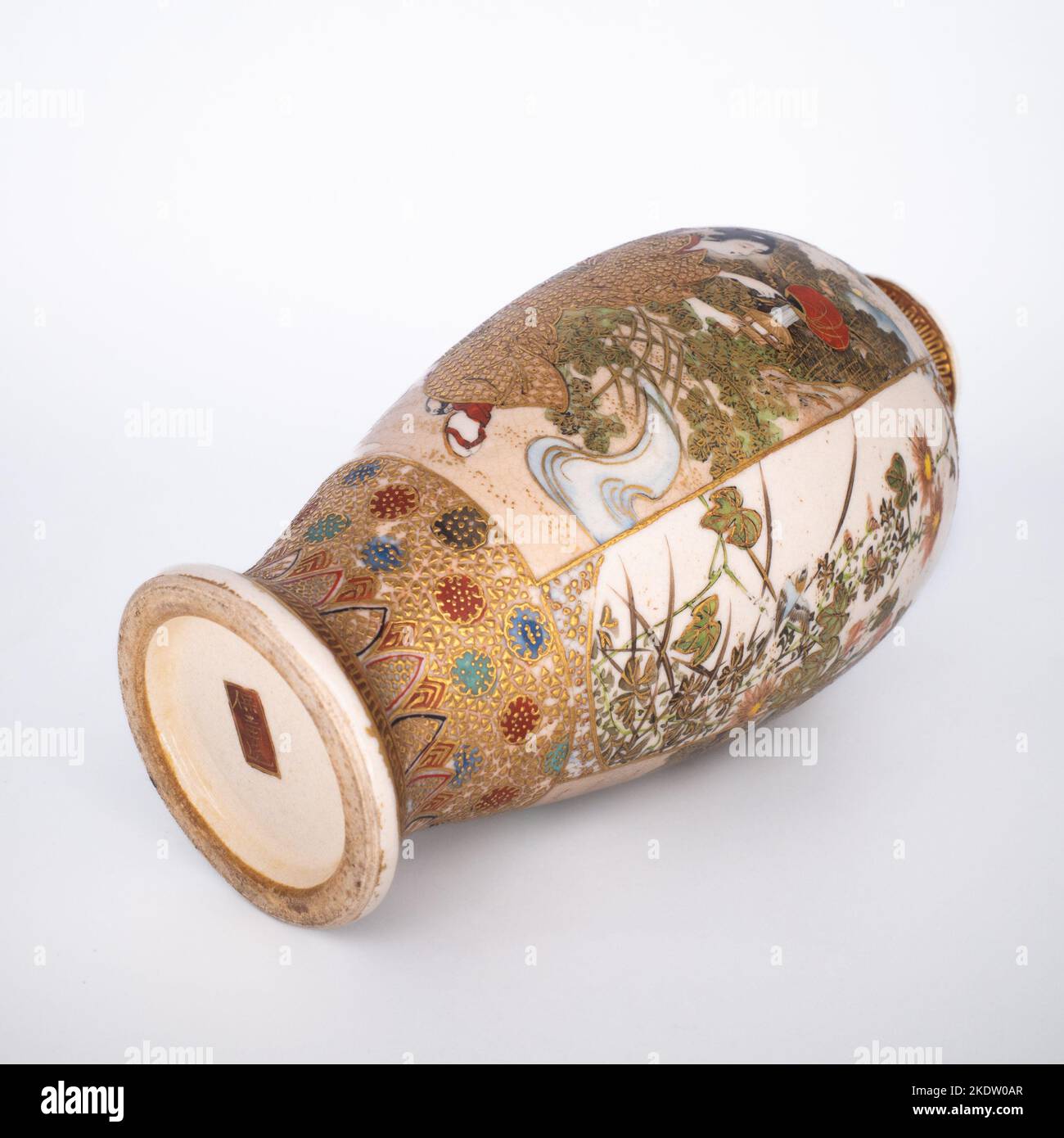 Fine Antique Japanese Satsuma Pottery Vase by Hododa 保土田 Meiji Period