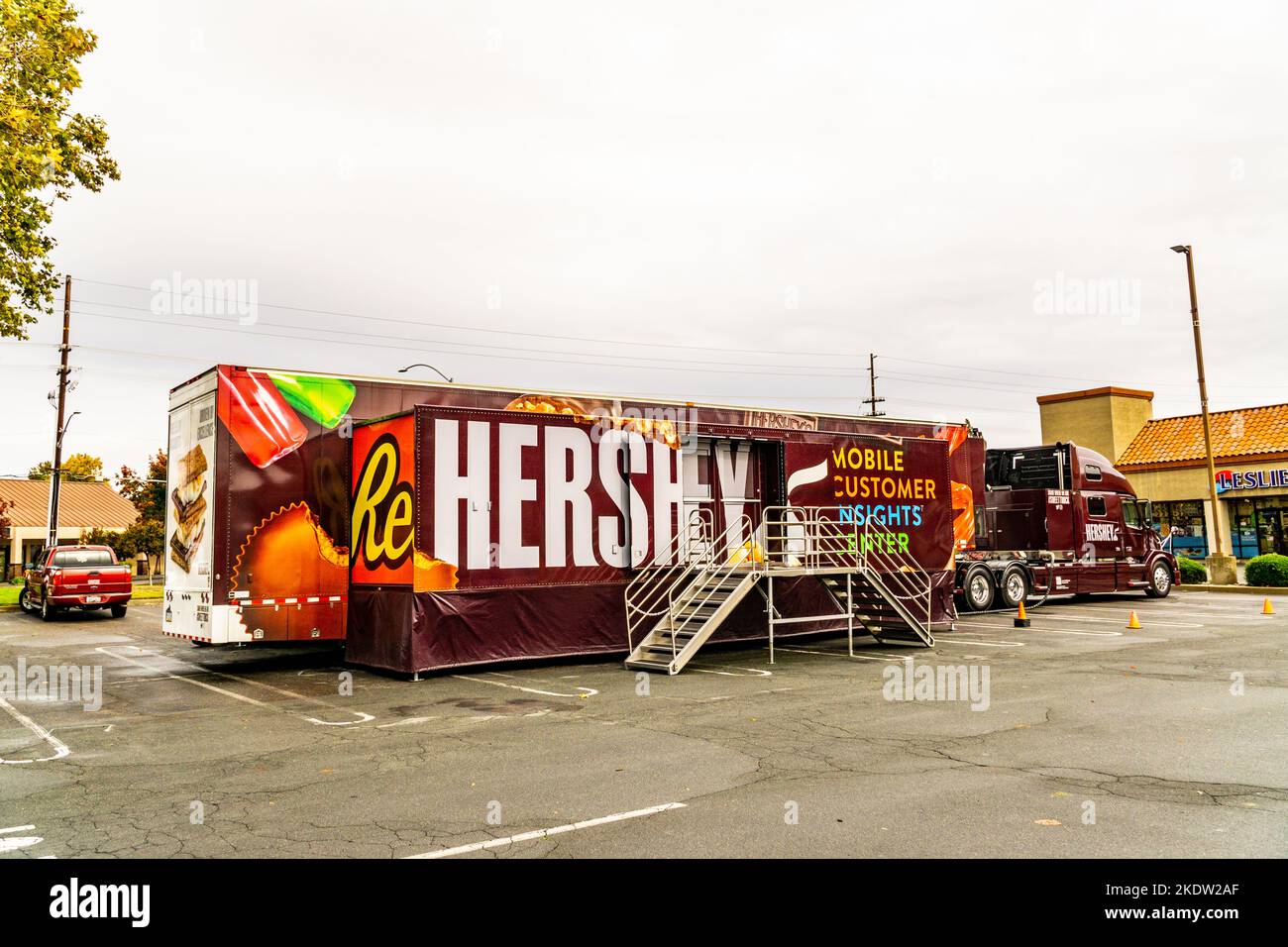A Hershey's Chocolate mobile Customer Insight Center parked at a
