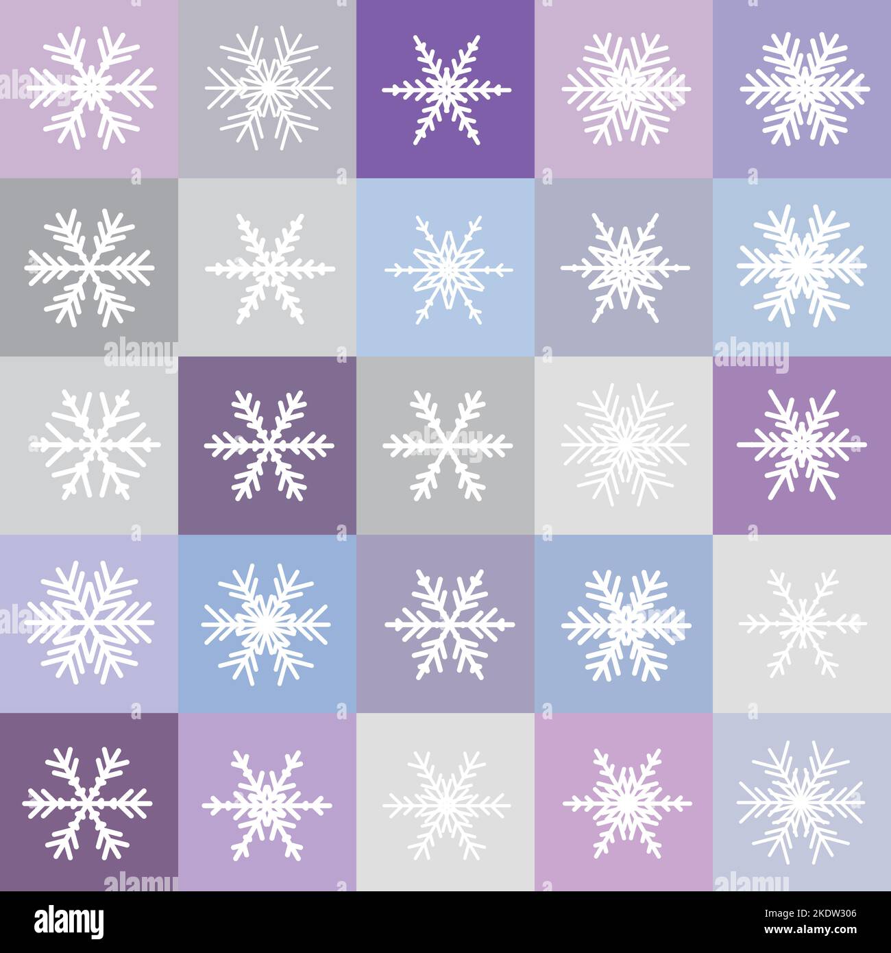 Vector set of different snowflakes. Christmas abstract background. winter pattern Vector illustration Stock Vector