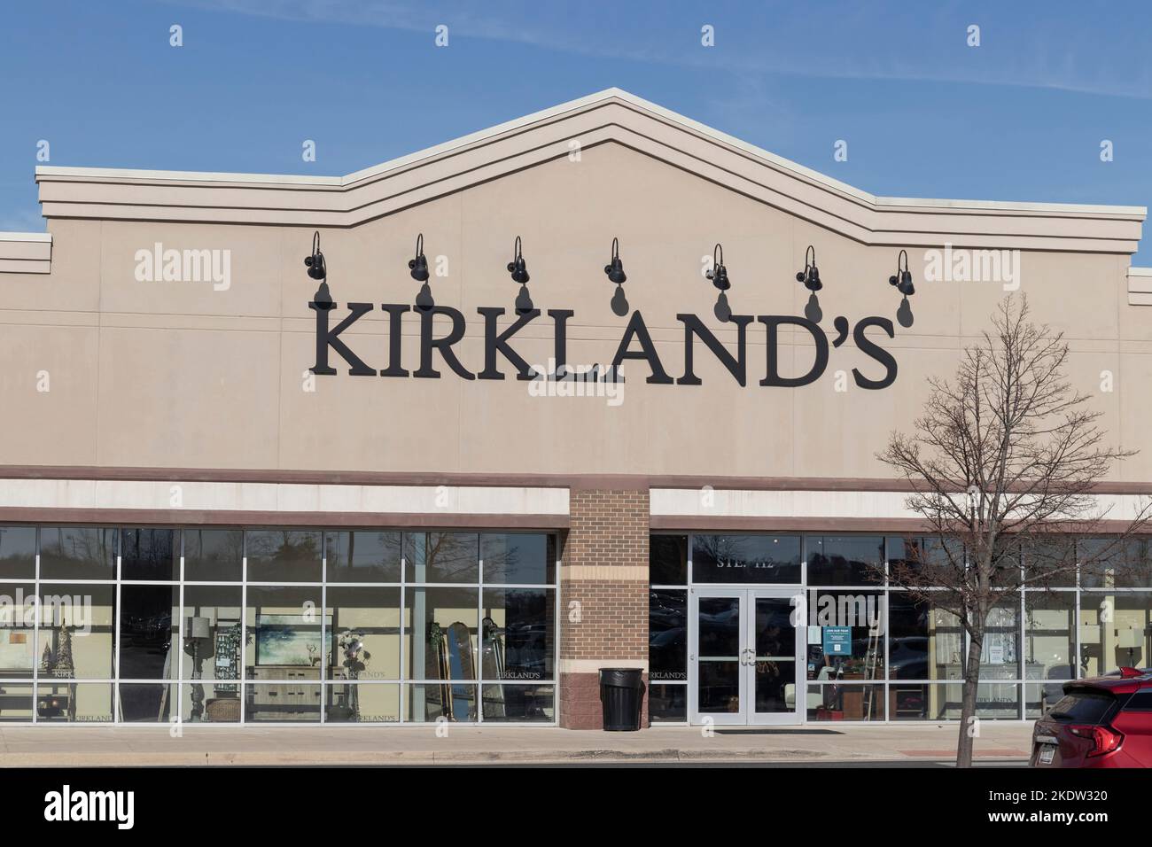 Ft. Wayne Circa November 2022 Kirkland's strip mall location. Kirkland's sells home decor