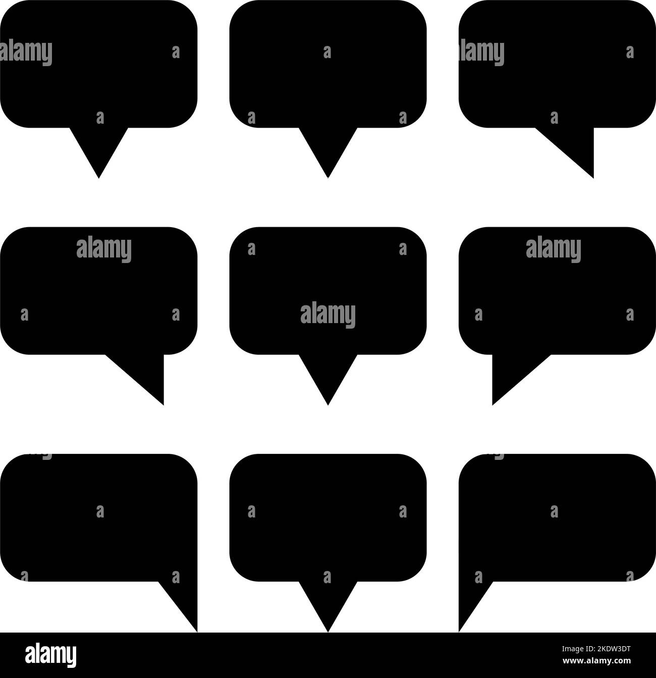 Group of speech bubbles with black color in eps vector Stock Vector ...