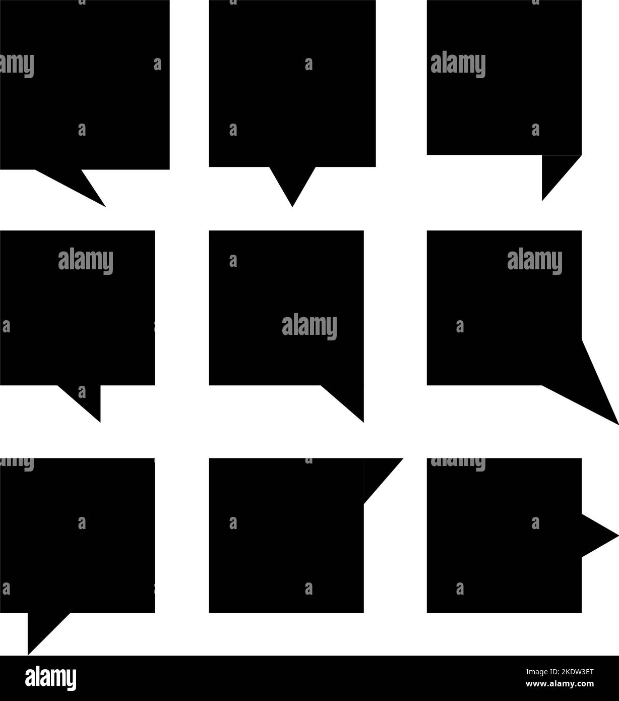 Group of speech bubbles with black color in eps vector Stock Vector ...