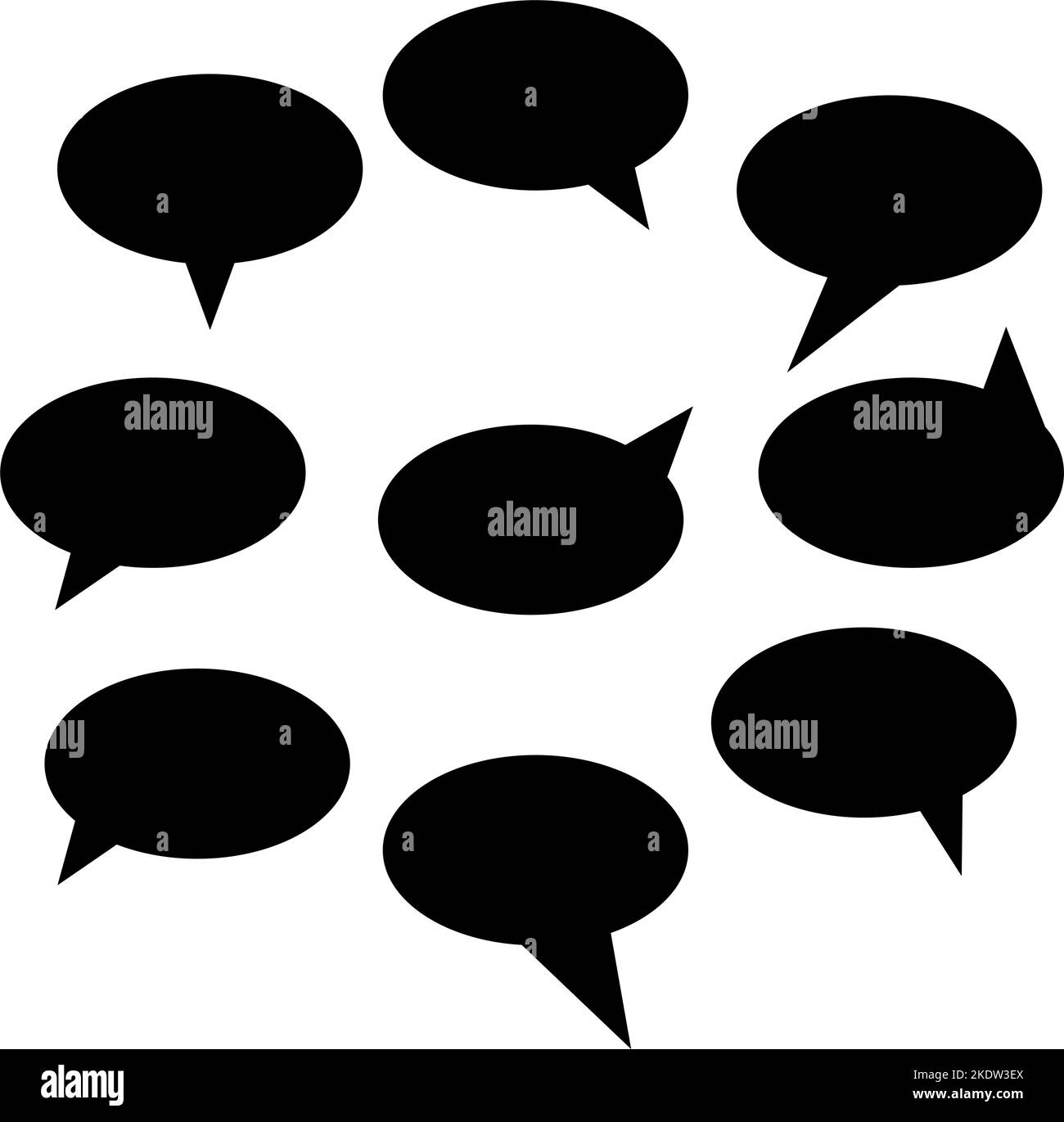 Group of speech bubbles with black color in eps vector Stock Vector ...