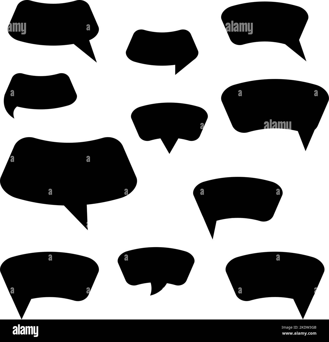 Group of speech bubbles with black color in EPS vector Stock Vector ...