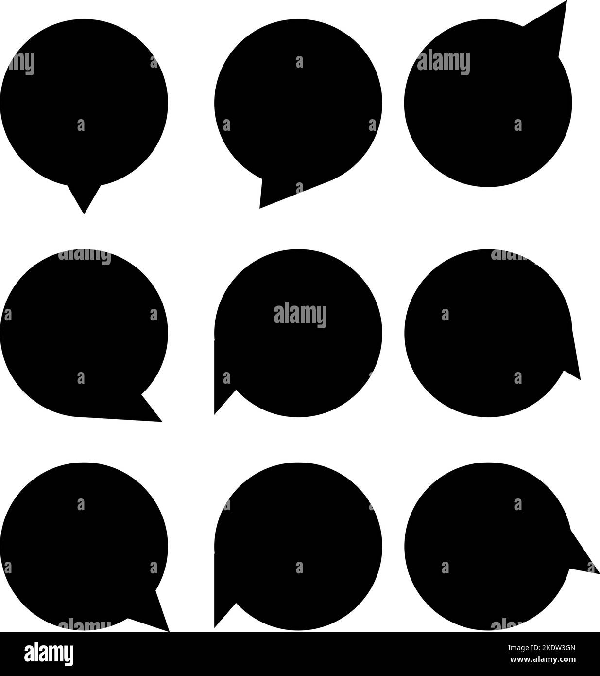 Group of speech bubbles with black color in eps vector Stock Vector ...