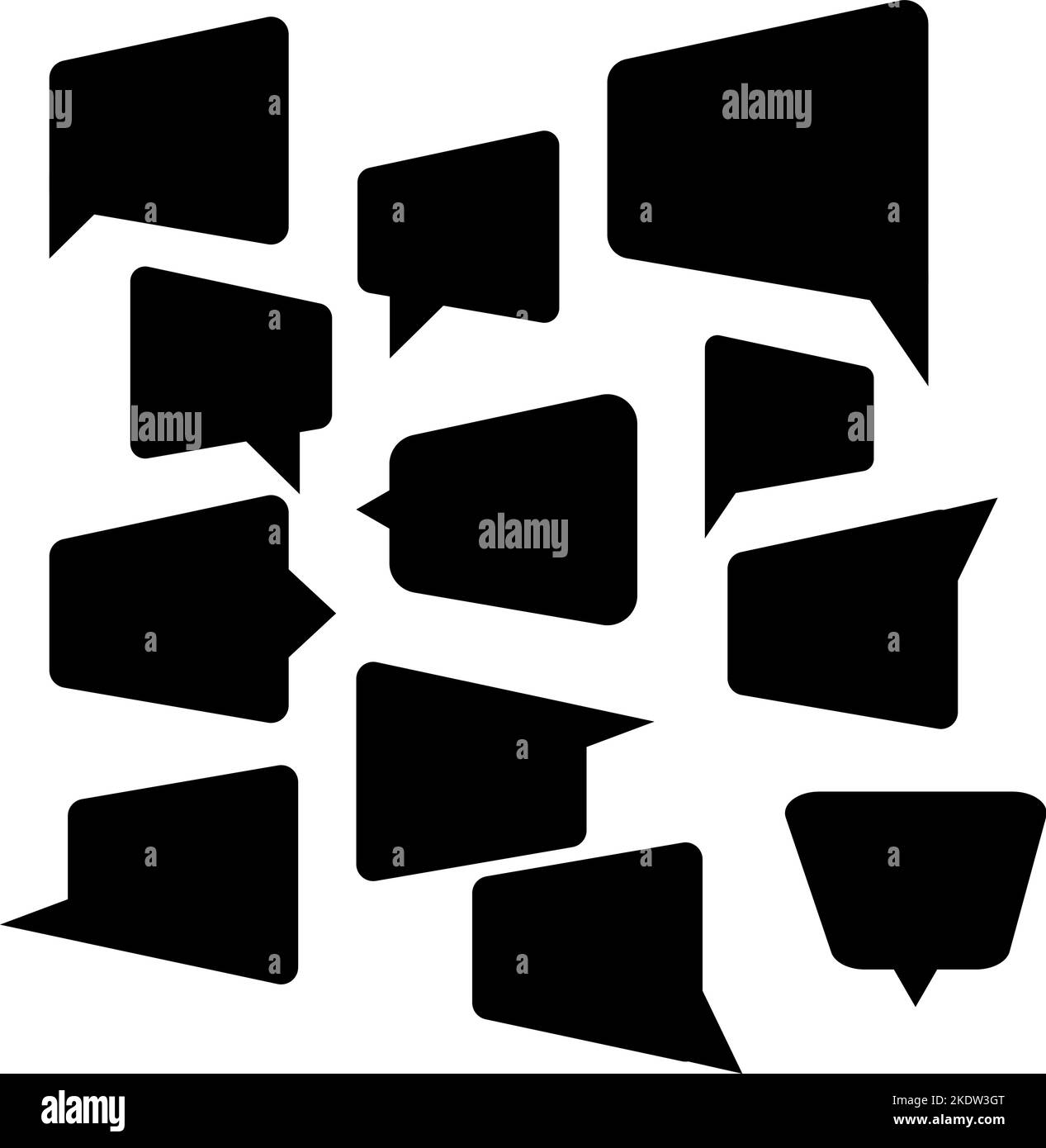 Group of speech bubbles with black color in eps vector Stock Vector ...