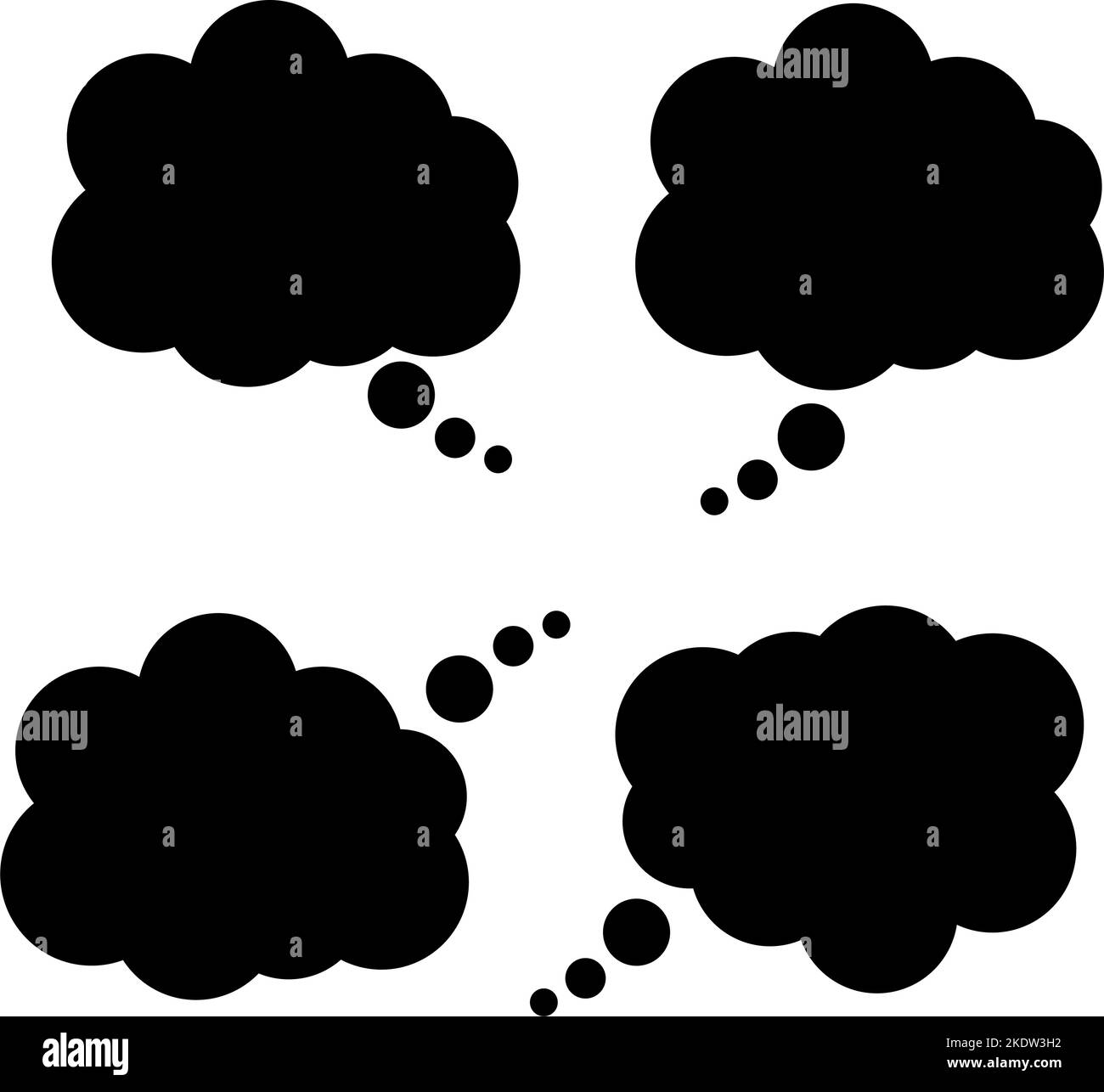 Group of speech bubbles with black color in EPS vector Stock Vector ...