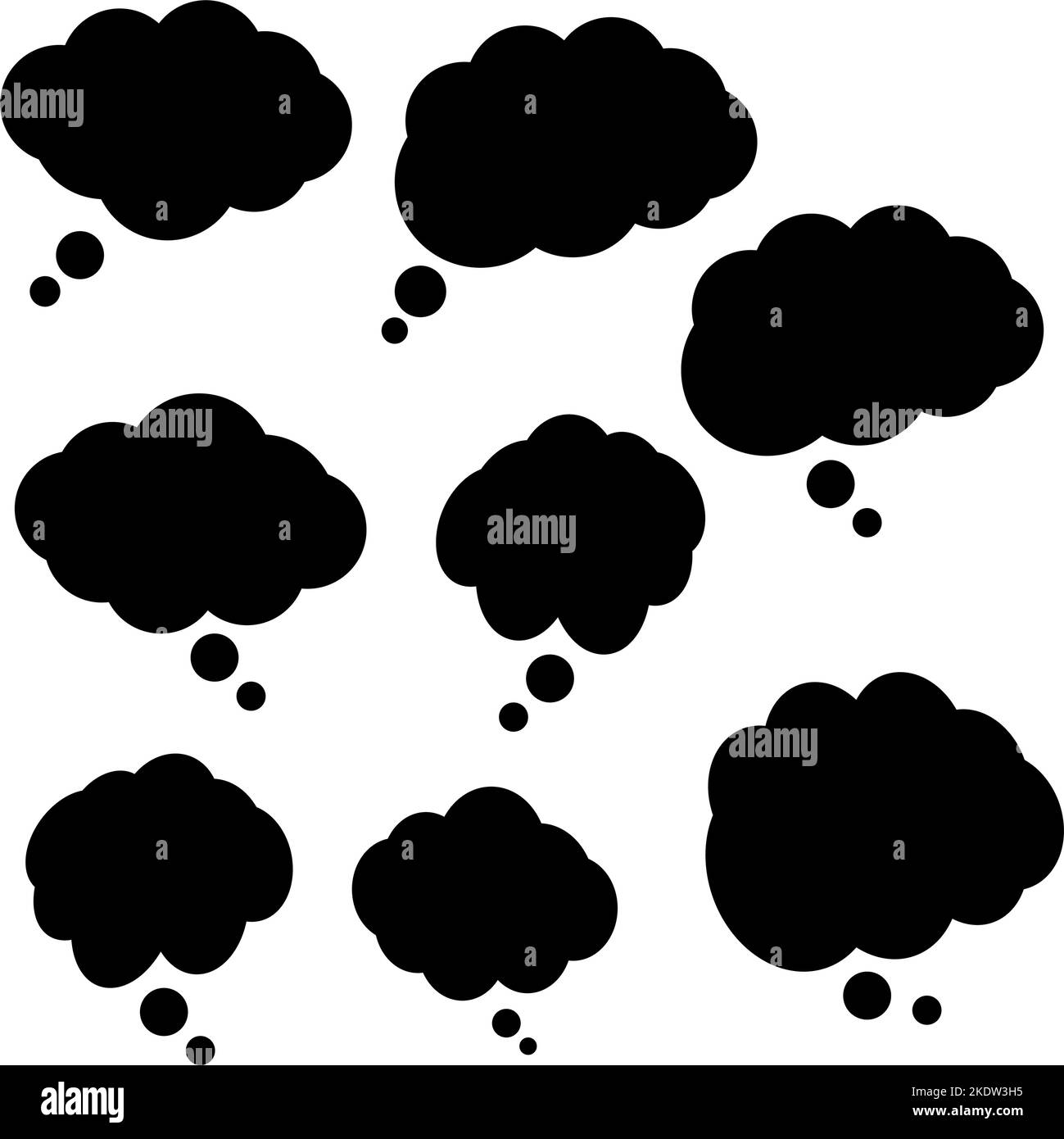 Group of speech bubbles with black color in eps vector Stock Vector ...
