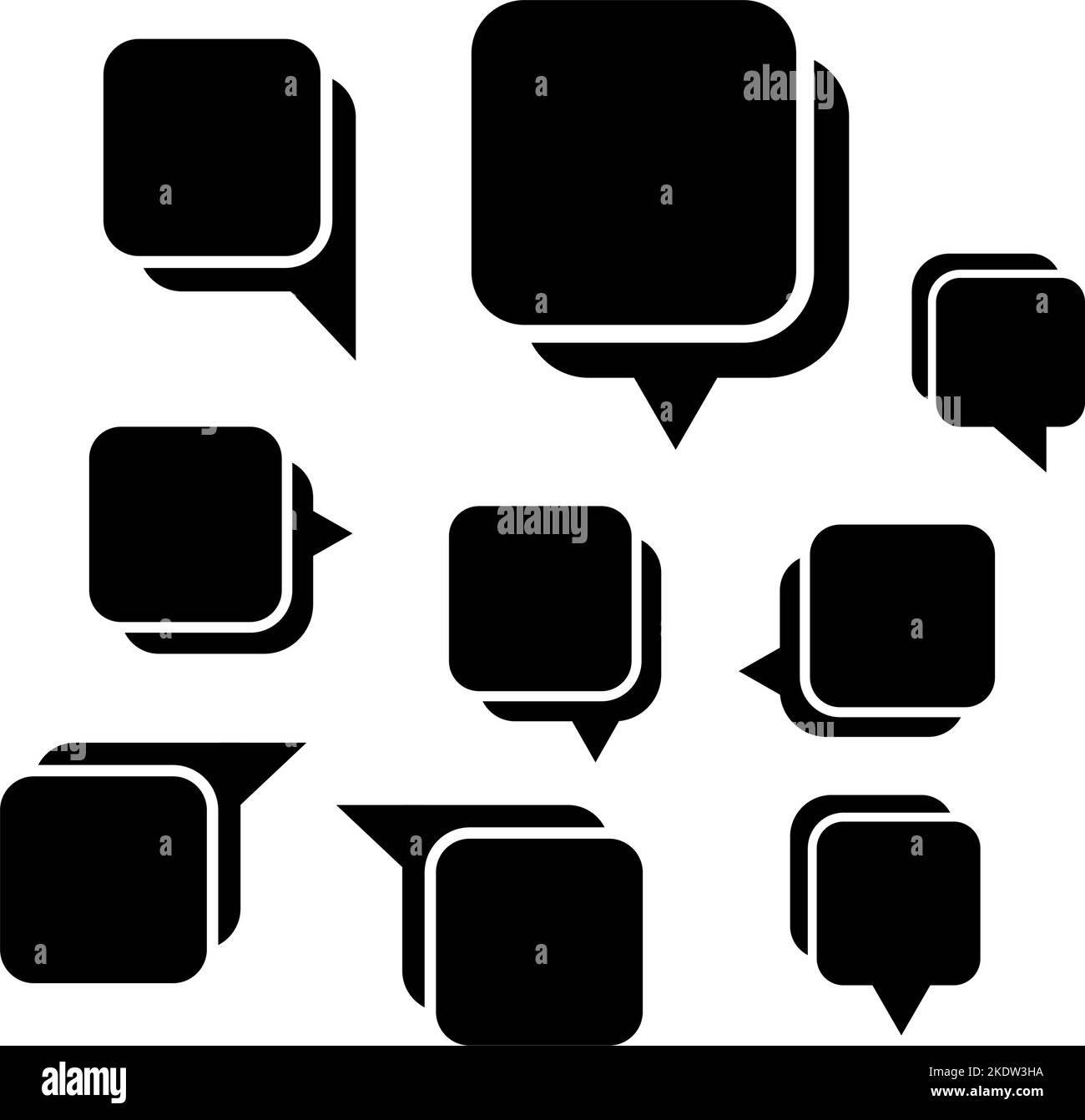 Group of speech bubbles with black color in EPS vector Stock Vector ...