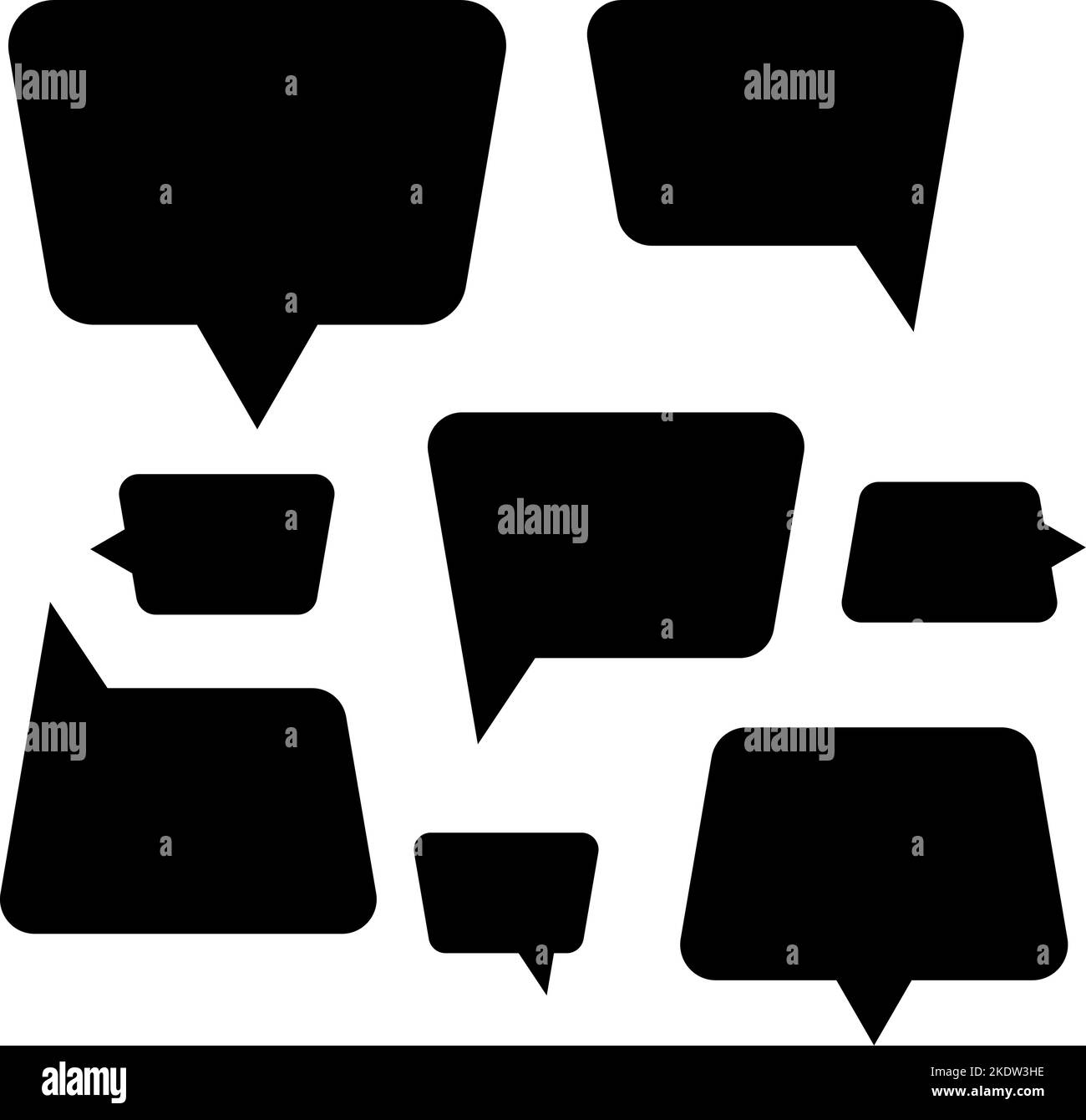 Group of speech bubbles with black color in eps vector Stock Vector ...