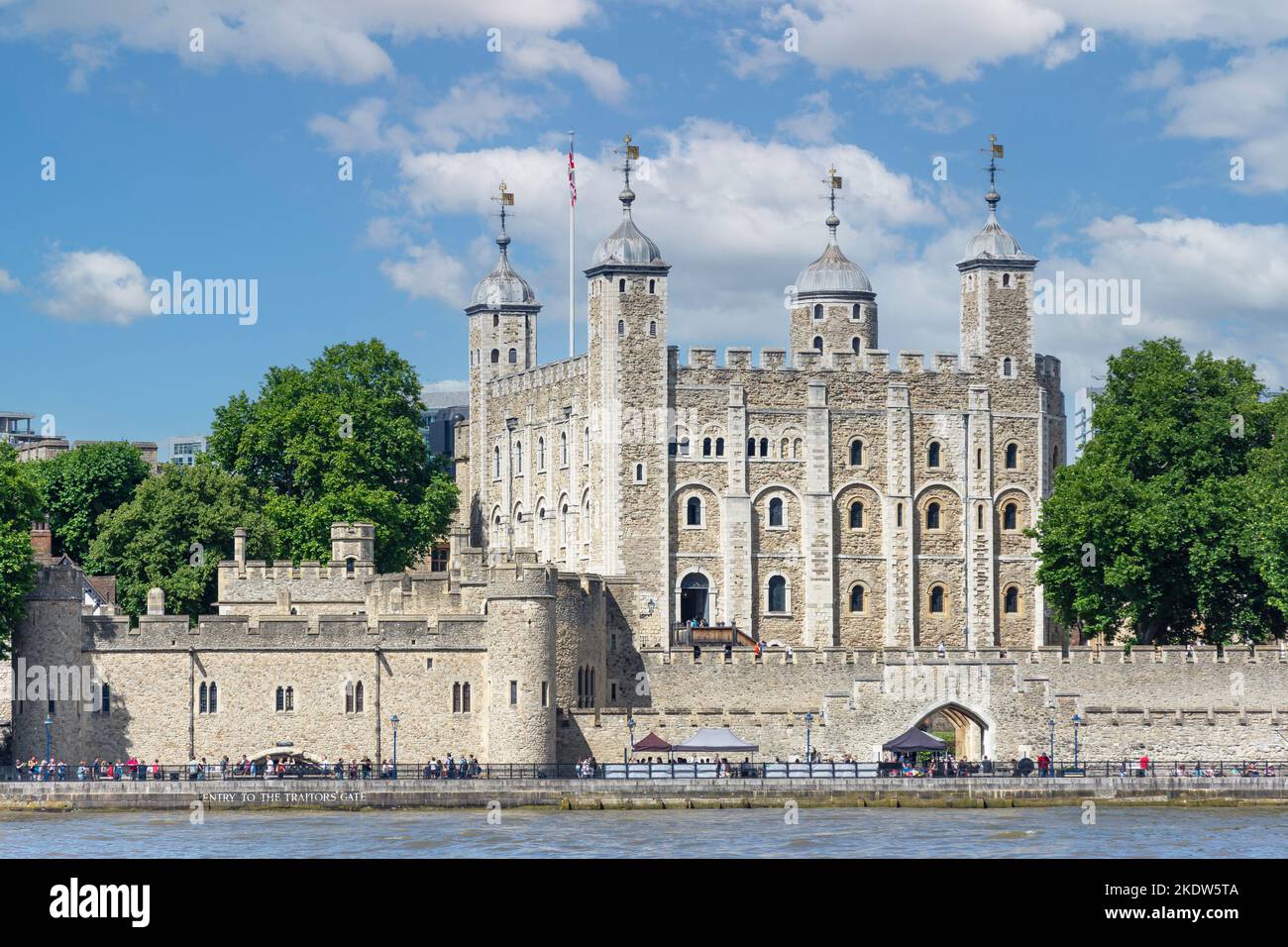 The Tower of London across River thames, Tower Hill, London Borough of Tower Hamlets, Greater London, England, United Kingdom Stock Photo