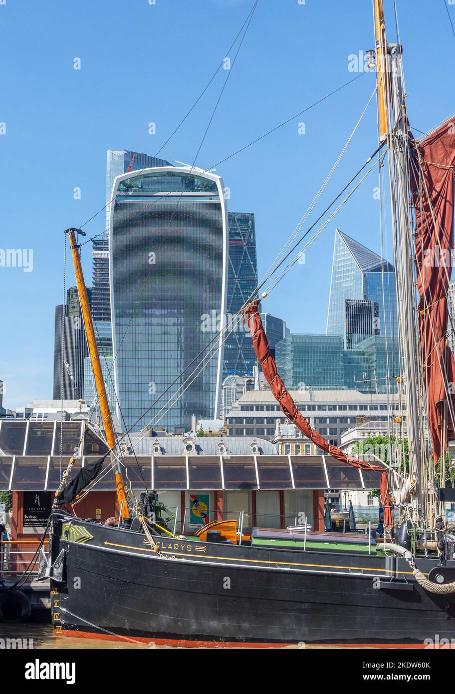 20 Fenchurch Street (walkie-talkie) building across River Thames, City of London, Greater London, England, United Kingdom Stock Photo
