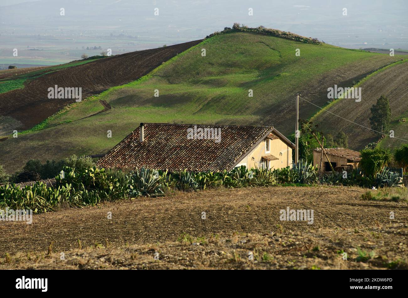 roof of house in Sicily countryside, Italy Stock Photo