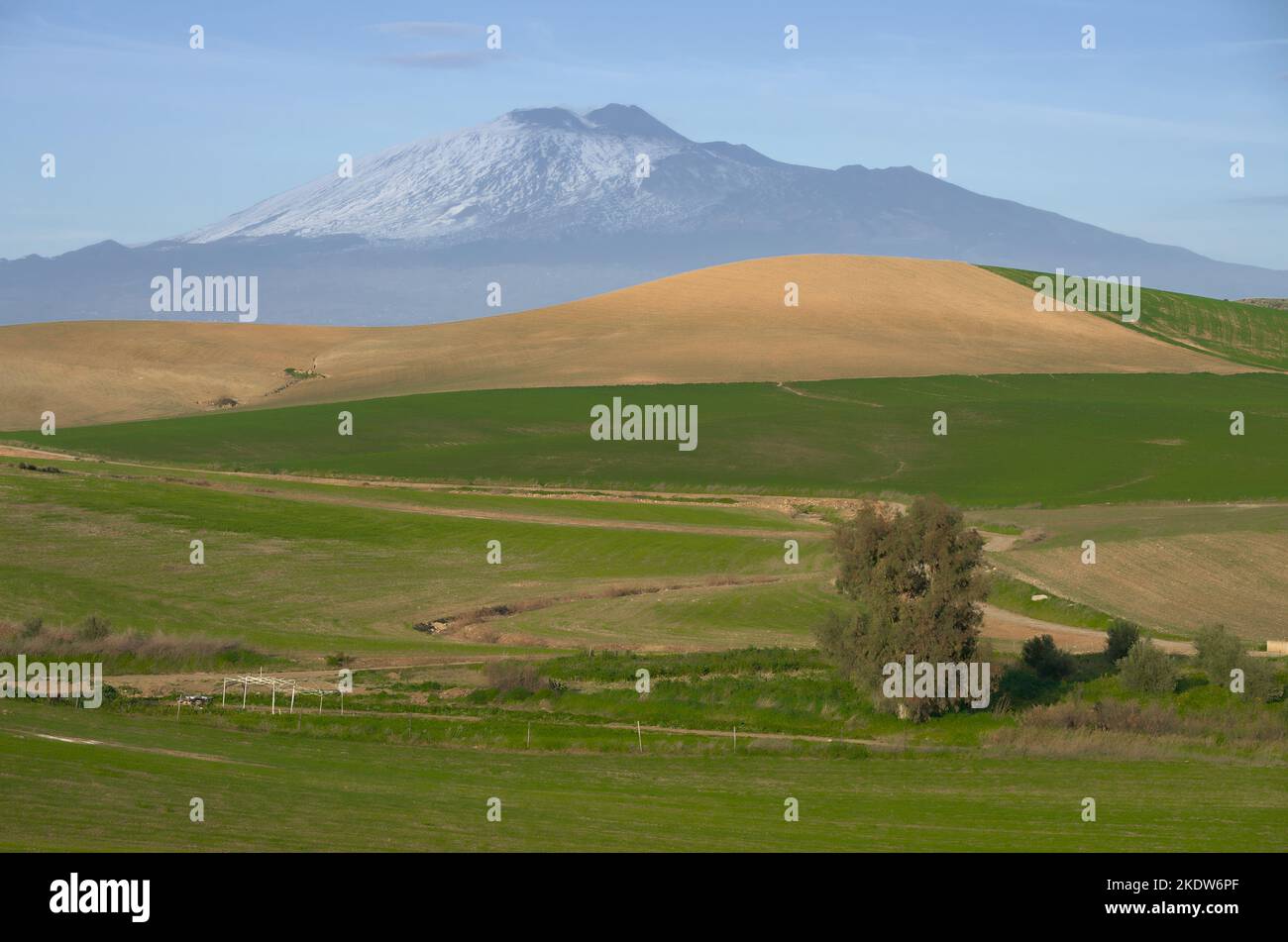 Mount Etna and Sicily farm land, Italy (2) Stock Photo