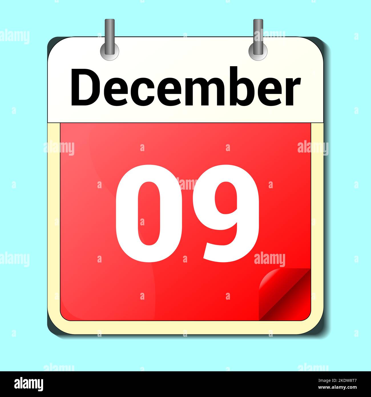 day on the calendar, vector image format, December 9 Stock Vector Image ...