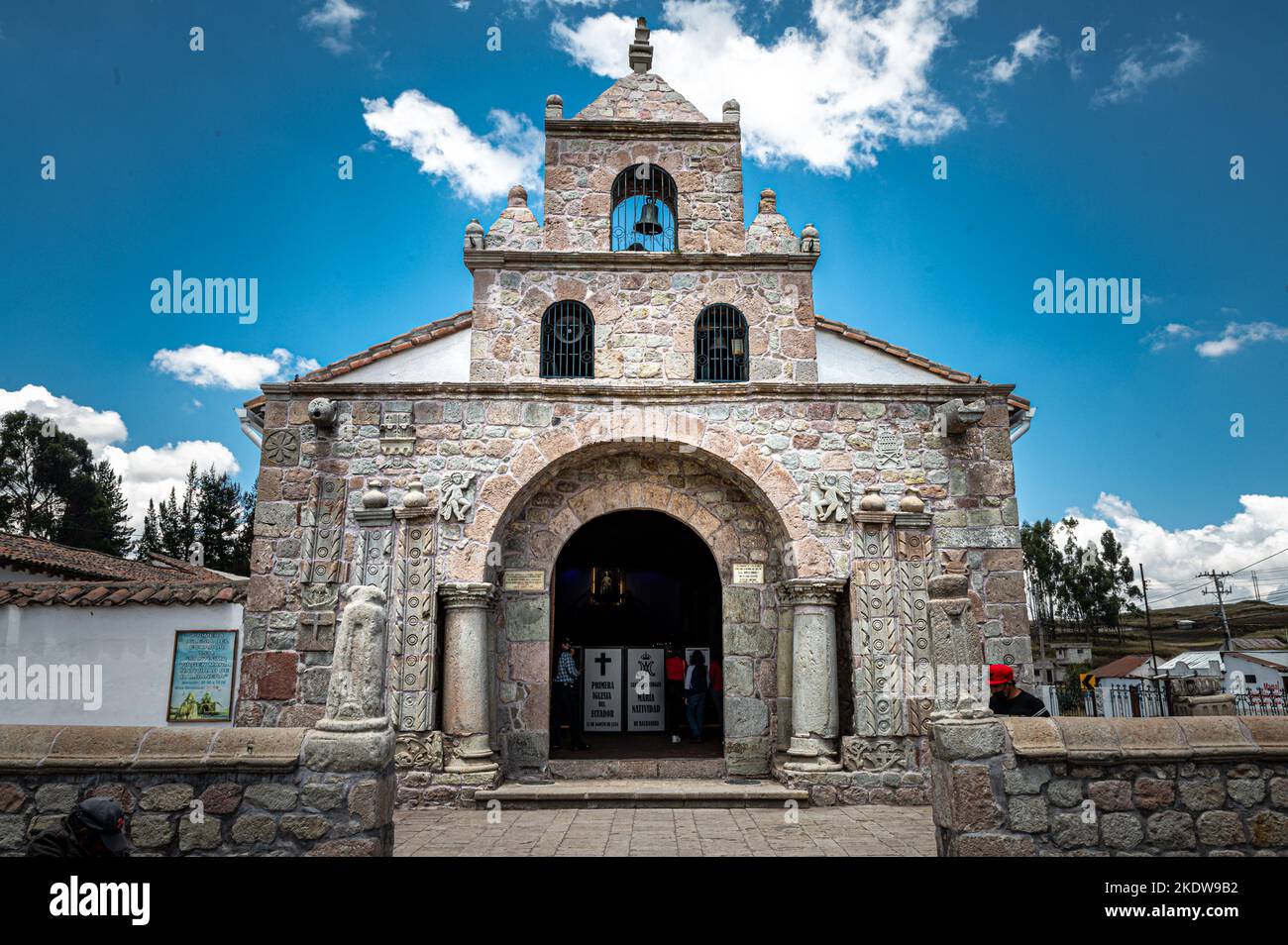 Church of Balbanera, the first church built in Ecuador (1534). Virgen María Natividad de La Balbanera from Rioja. Stock Photo