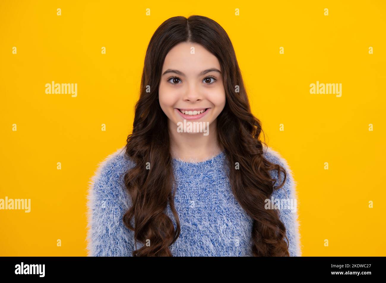 Happy teenager, positive and smiling emotions of teen girl. Child