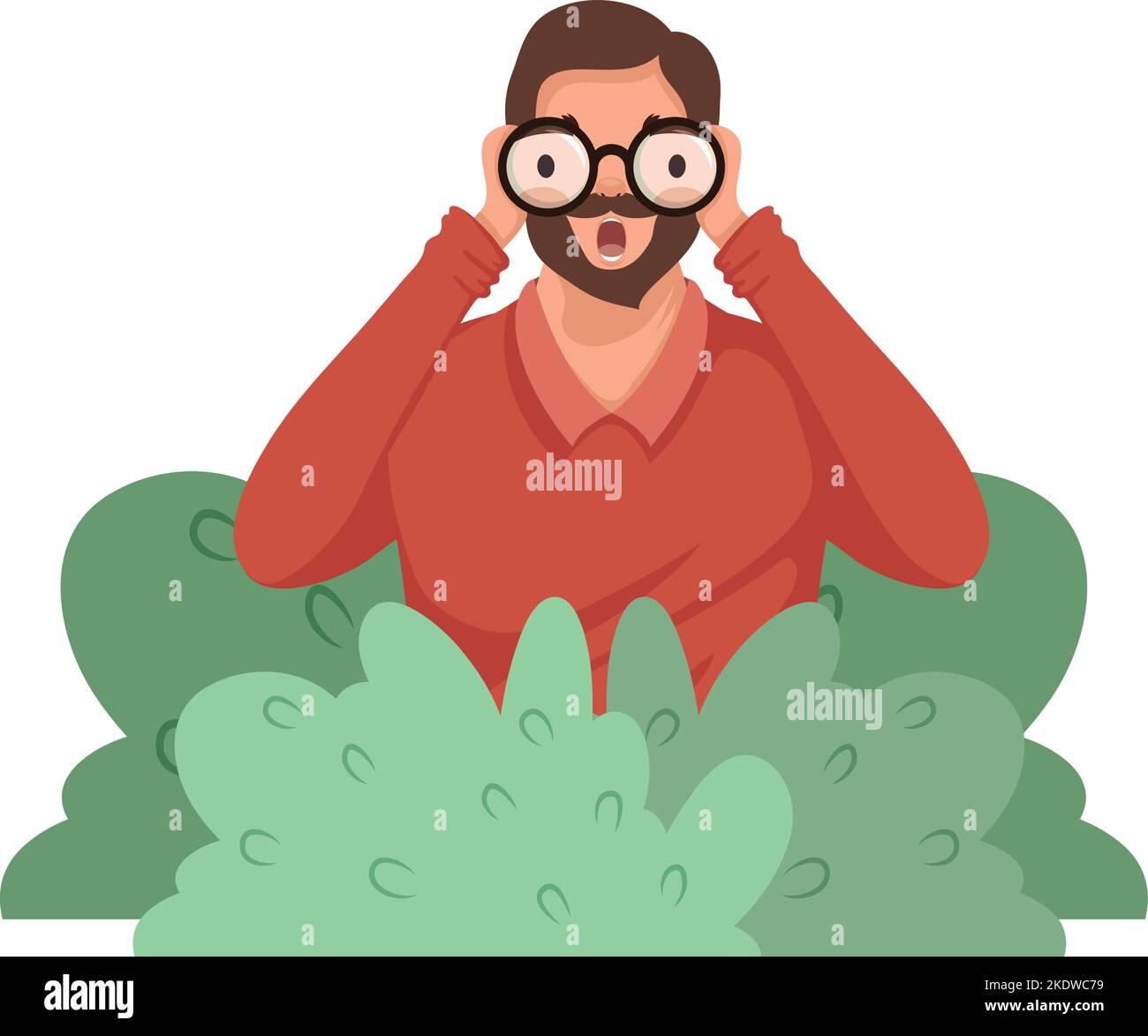Man spying bush hi-res stock photography and images - Alamy