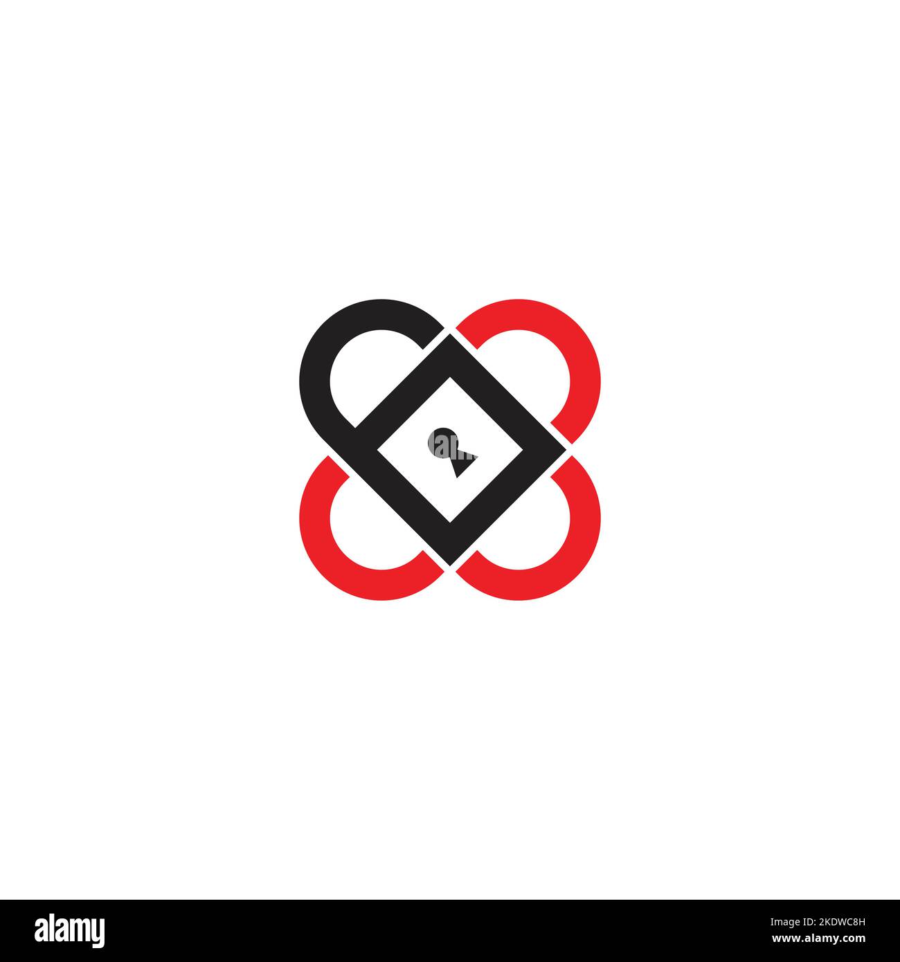 letter x padlock simple line logo vector Stock Vector