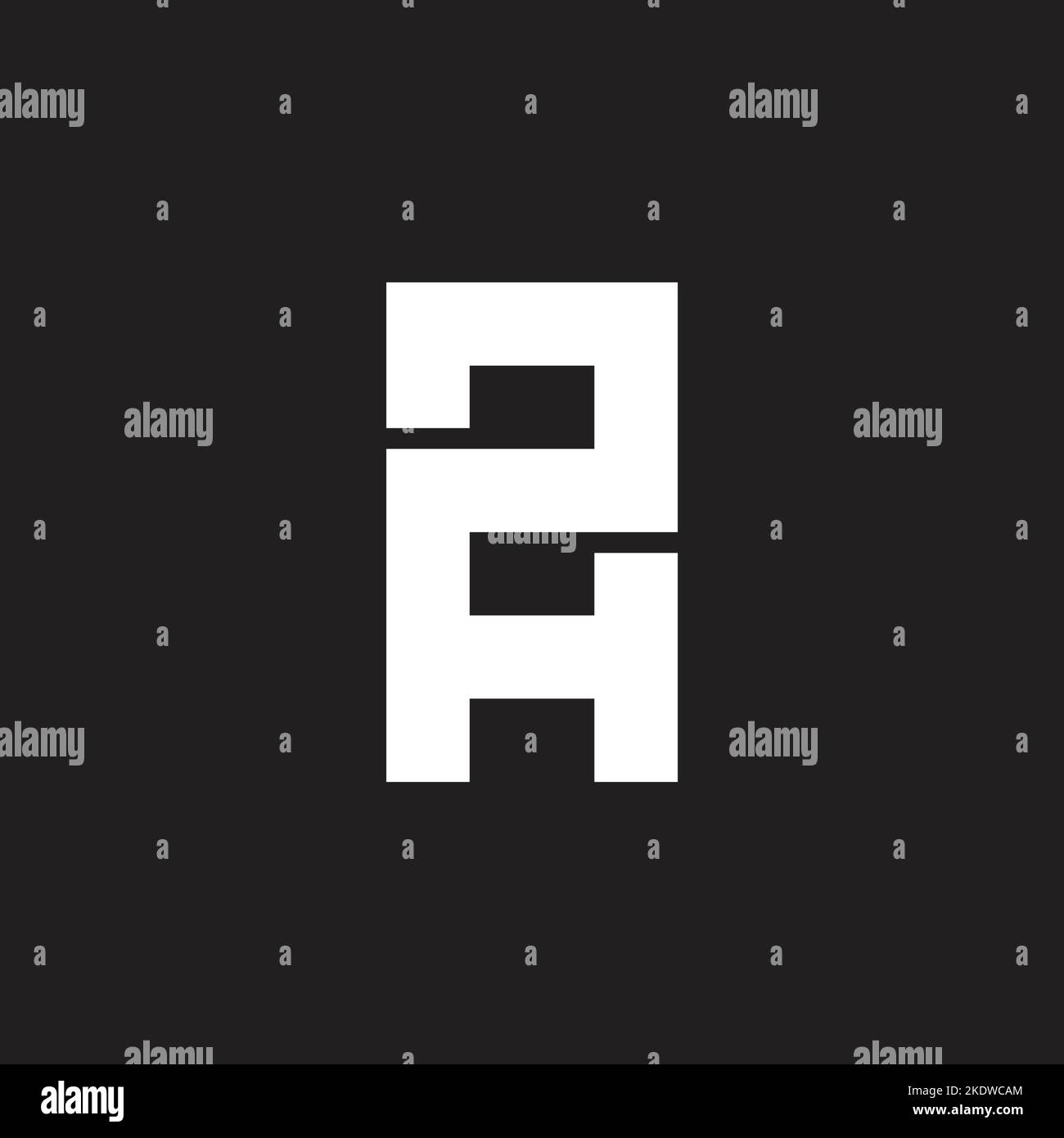 letter ph simple linear geometric logo vector Stock Vector